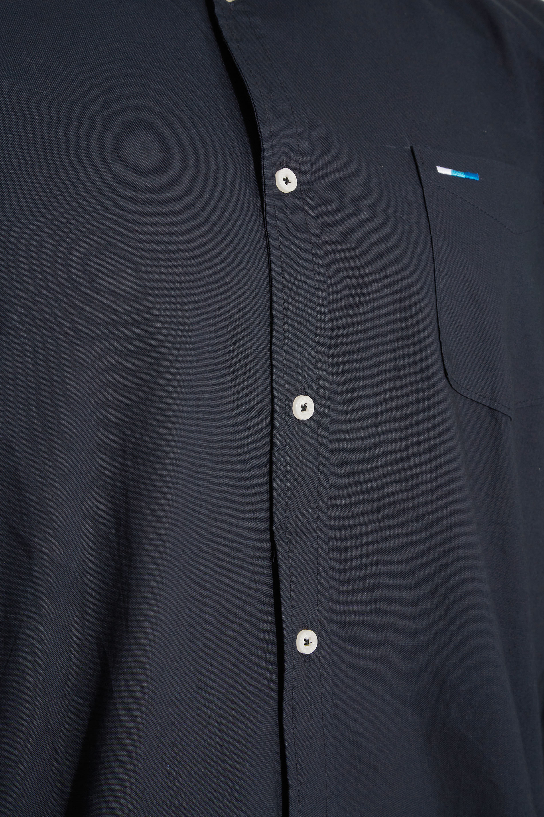 BadRhino Navy Blue Essential Long Sleeve Oxford Shirt | BadRhino