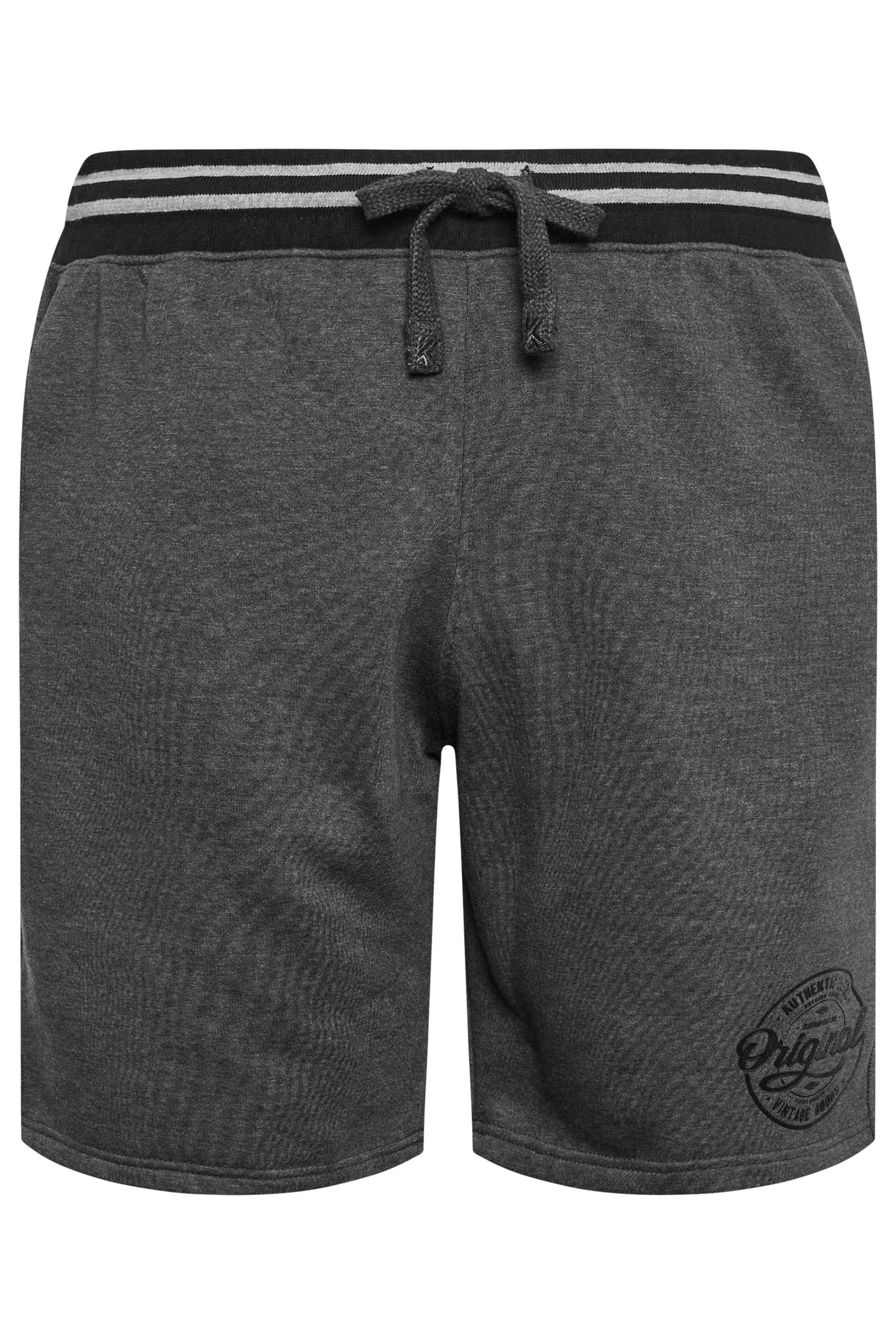 KAM Big & Tall Charcoal Grey Jog Shorts | BadRhino 3