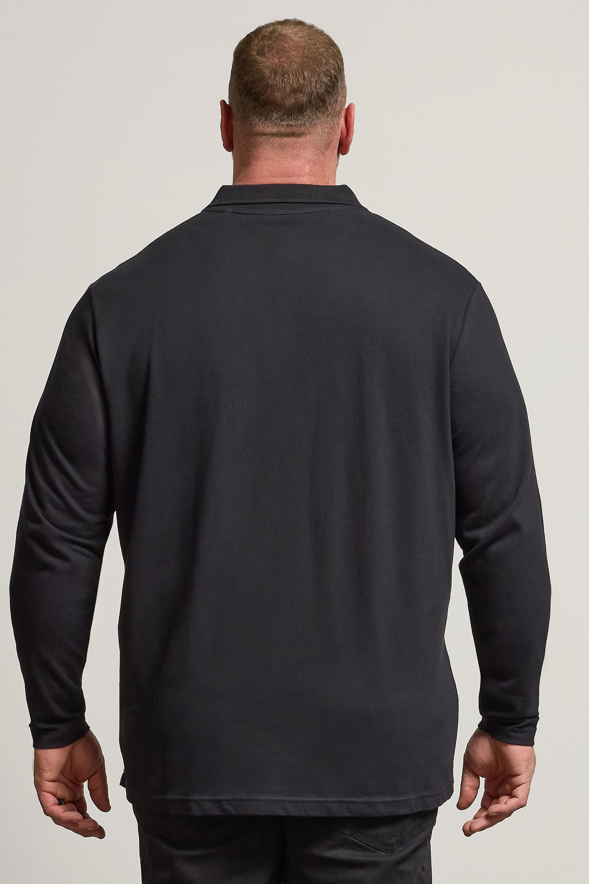 BadRhino Black Essential Long Sleeve Polo Shirt | BadRhino 3