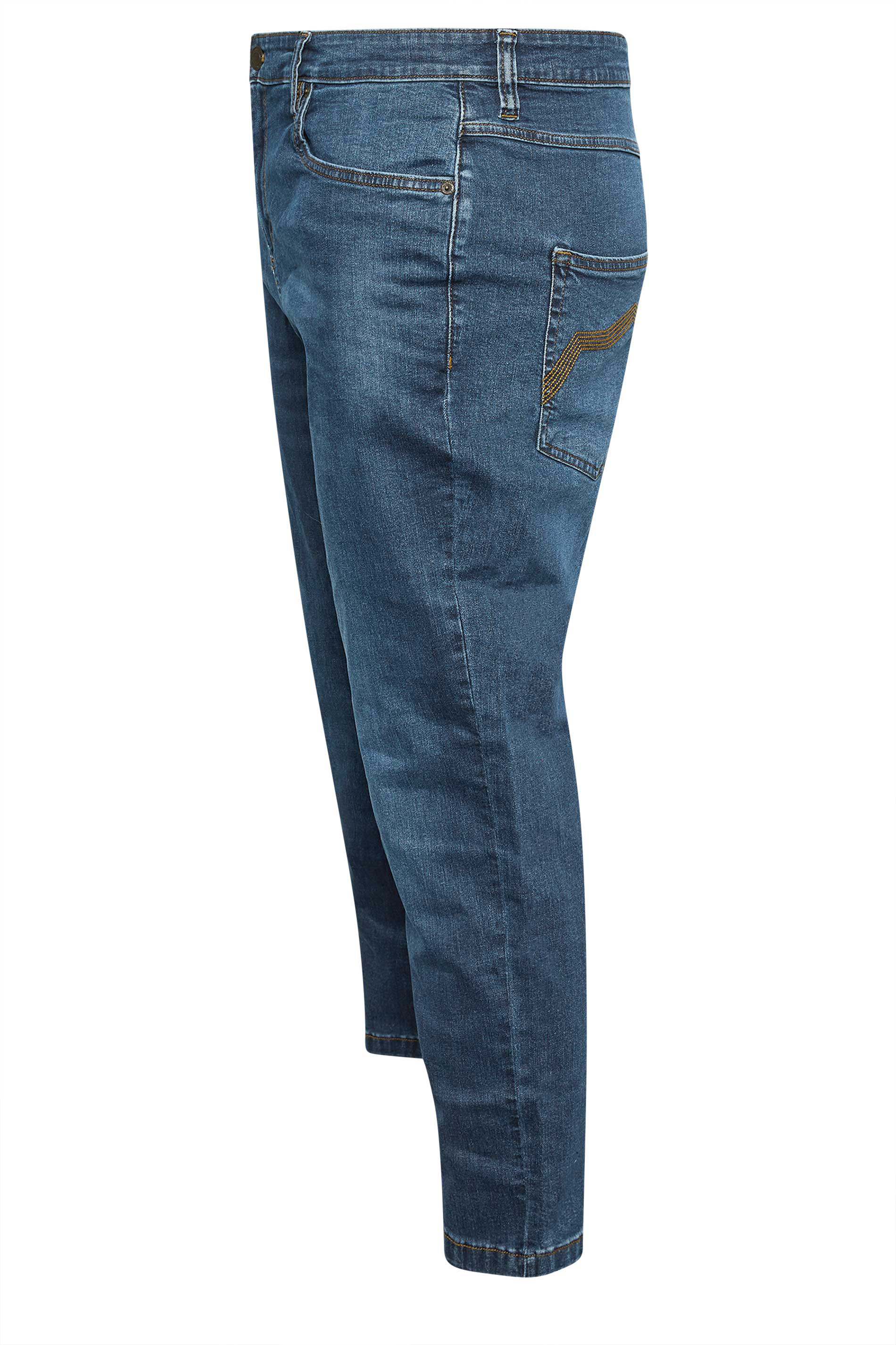 BadRhino Big & Tall Blue Mid Rinse Stretch Jeans | BadRhino 7