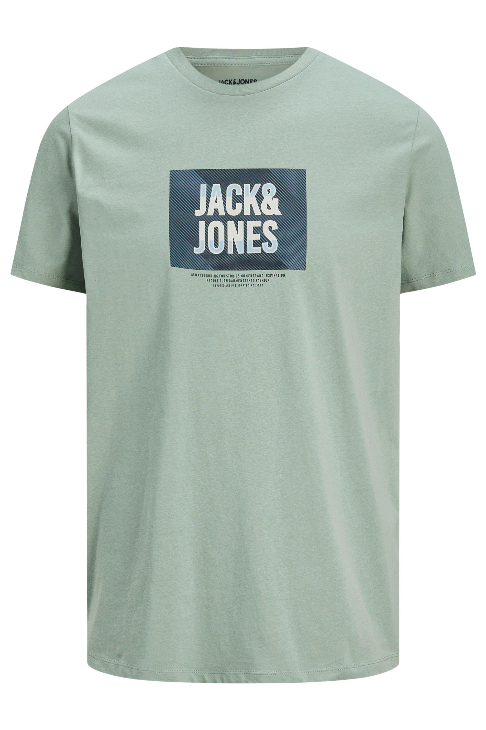 JACK & JONES Big & Tall Light Green Hudson T-Shirt | BadRhino 3
