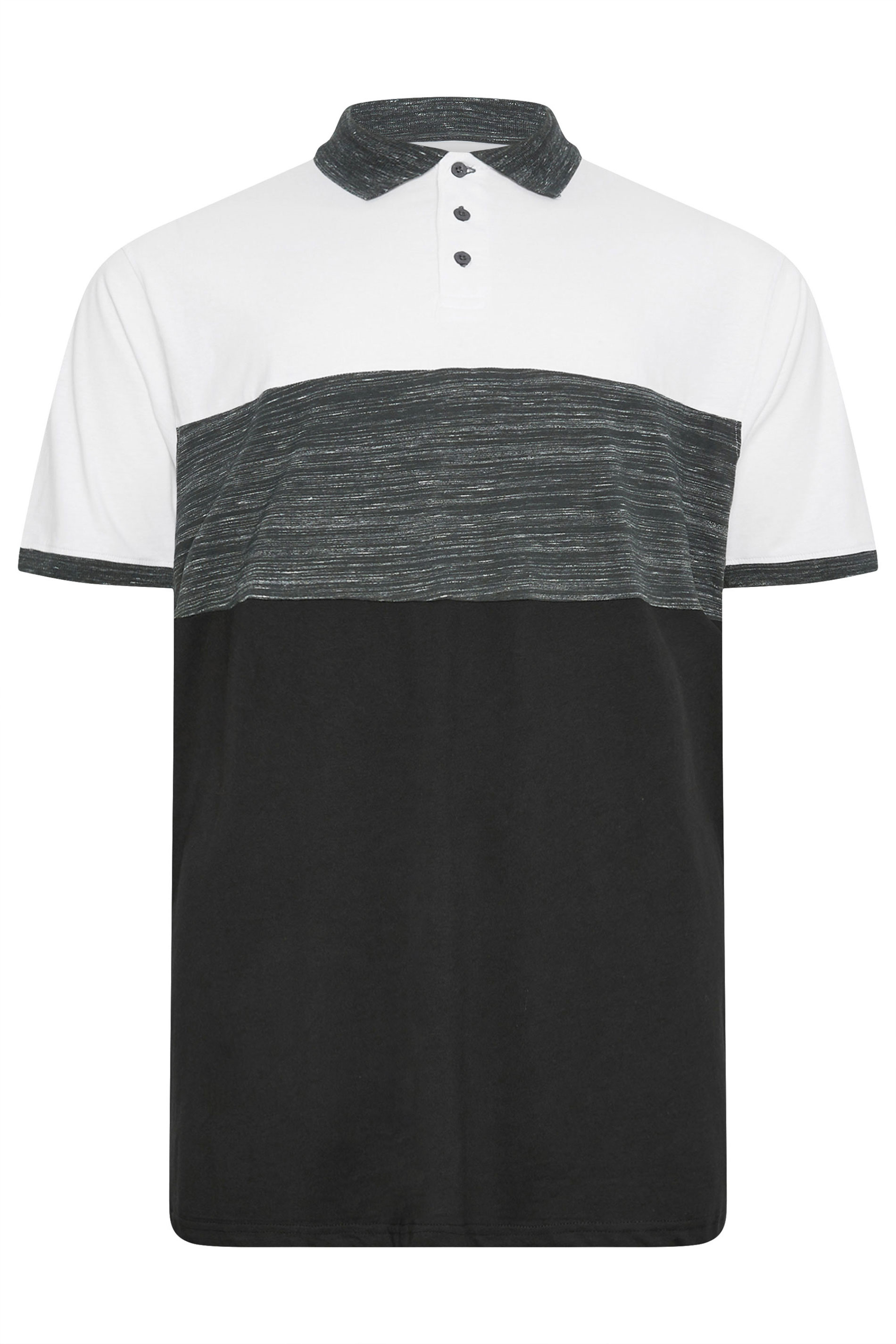 KAM Big & Tall Charcoal Grey Cut & Sew Polo Shirt | BadRhino 2