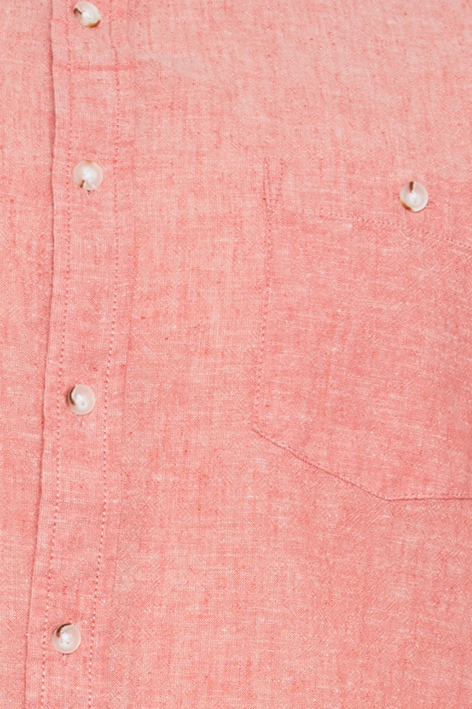 D555 Big & Tall Salmon Pink Linen Mix Shirt | BadRhino 2