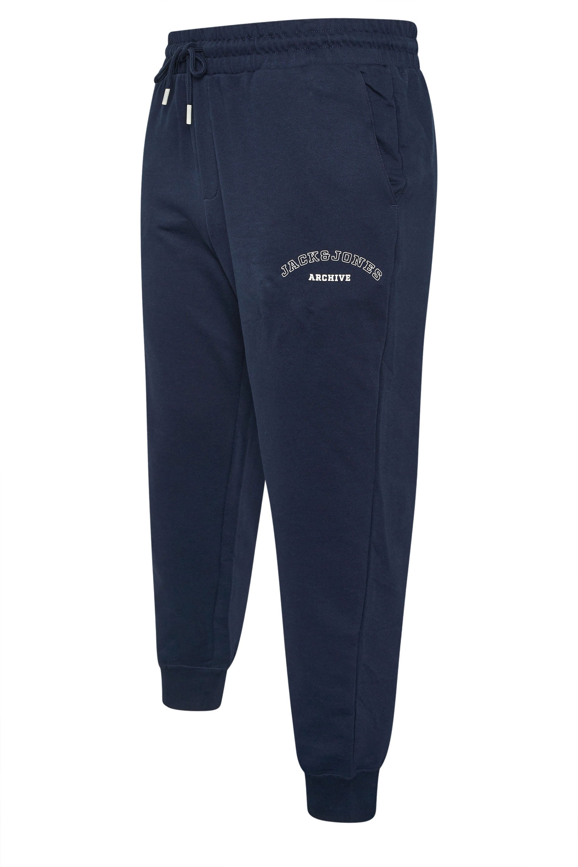 JACK & JONES Big & Tall Navy Blue Joggers | BadRhino 5