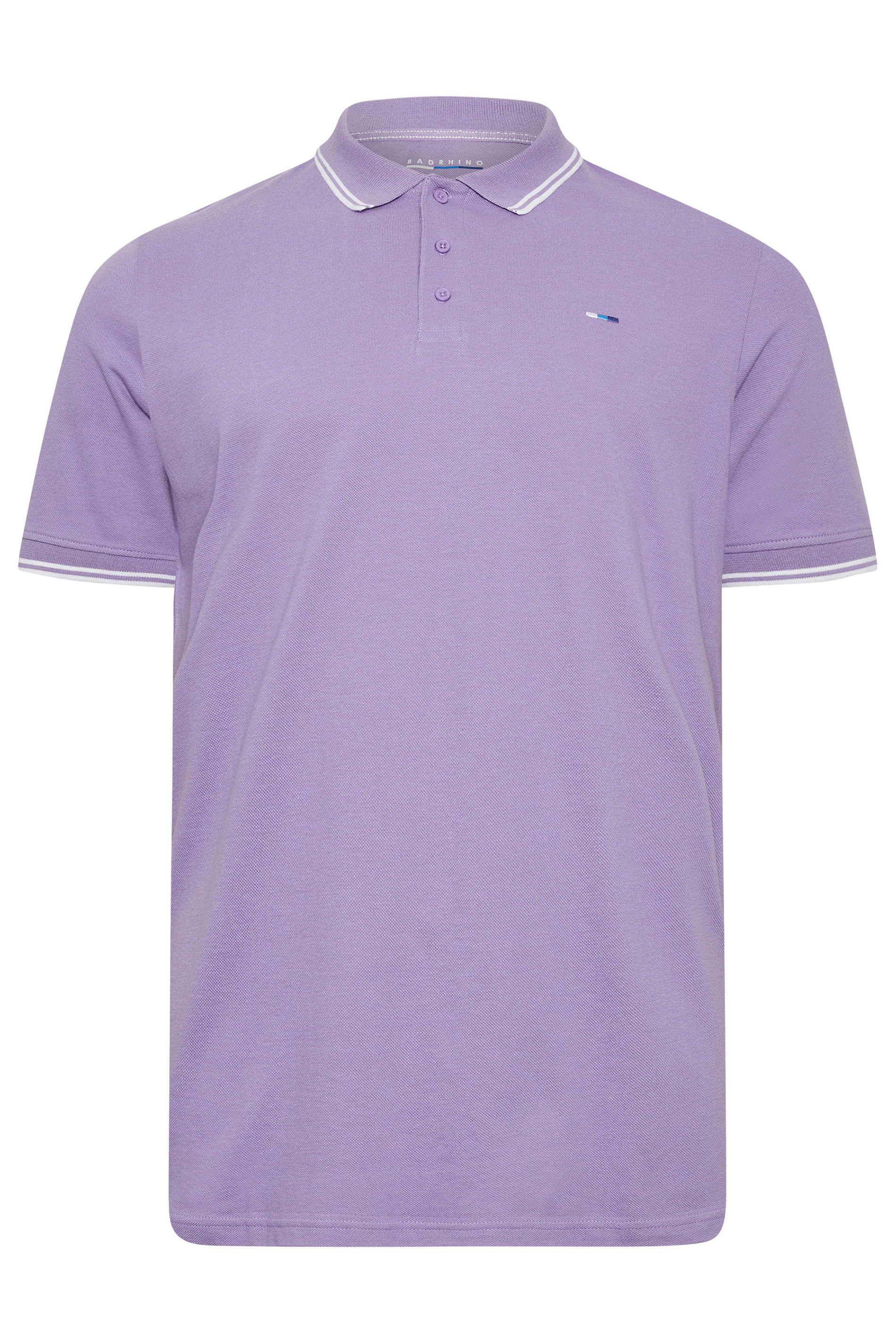 BadRhino Big & Tall 3 PACK Mineral Blue/Rose Pink/Violet Purple Tipped Polo Shirts | BadRhino 8