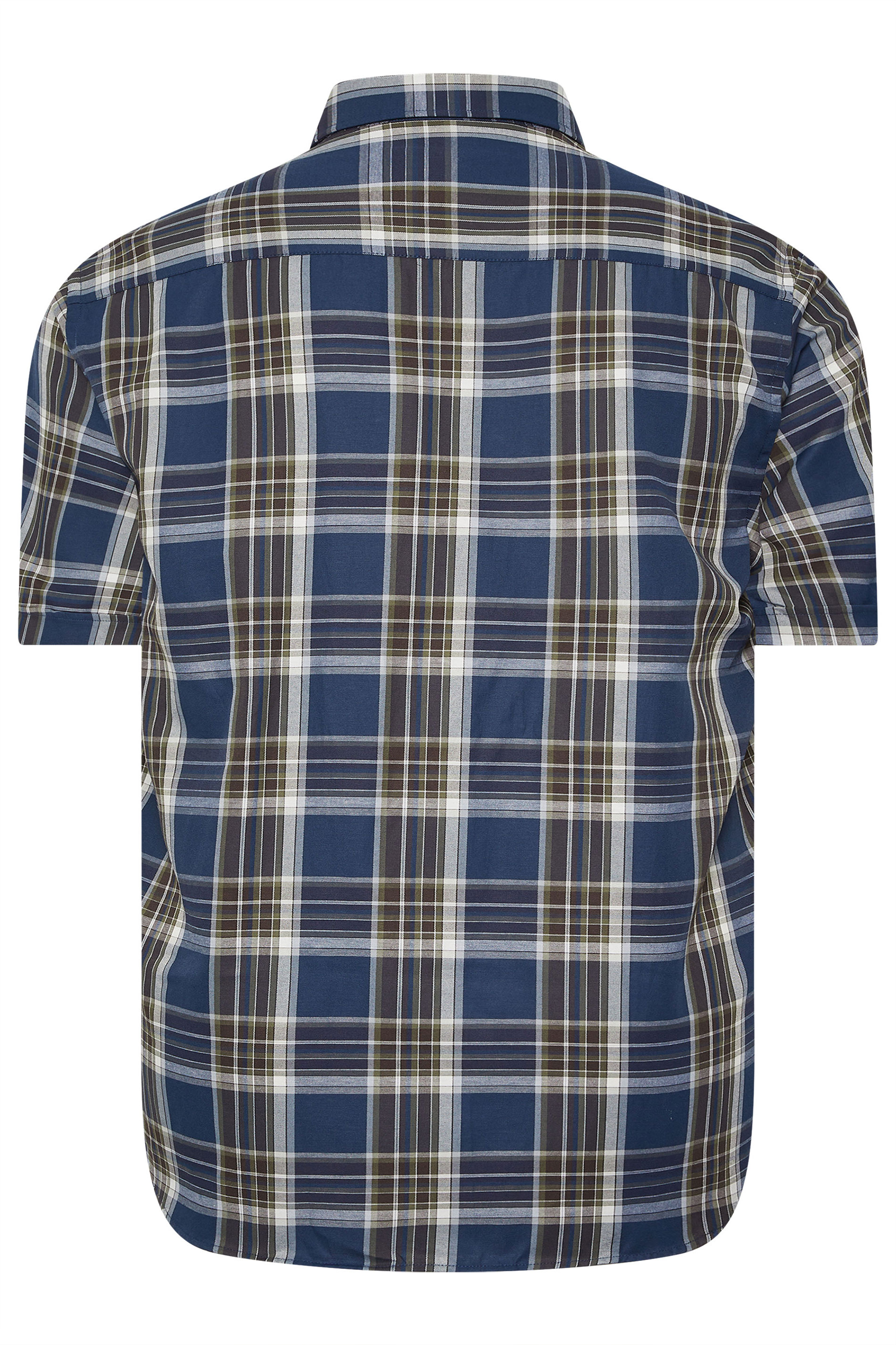 KAM Big & Tall Navy Blue Check Shirt | BadRhino 5