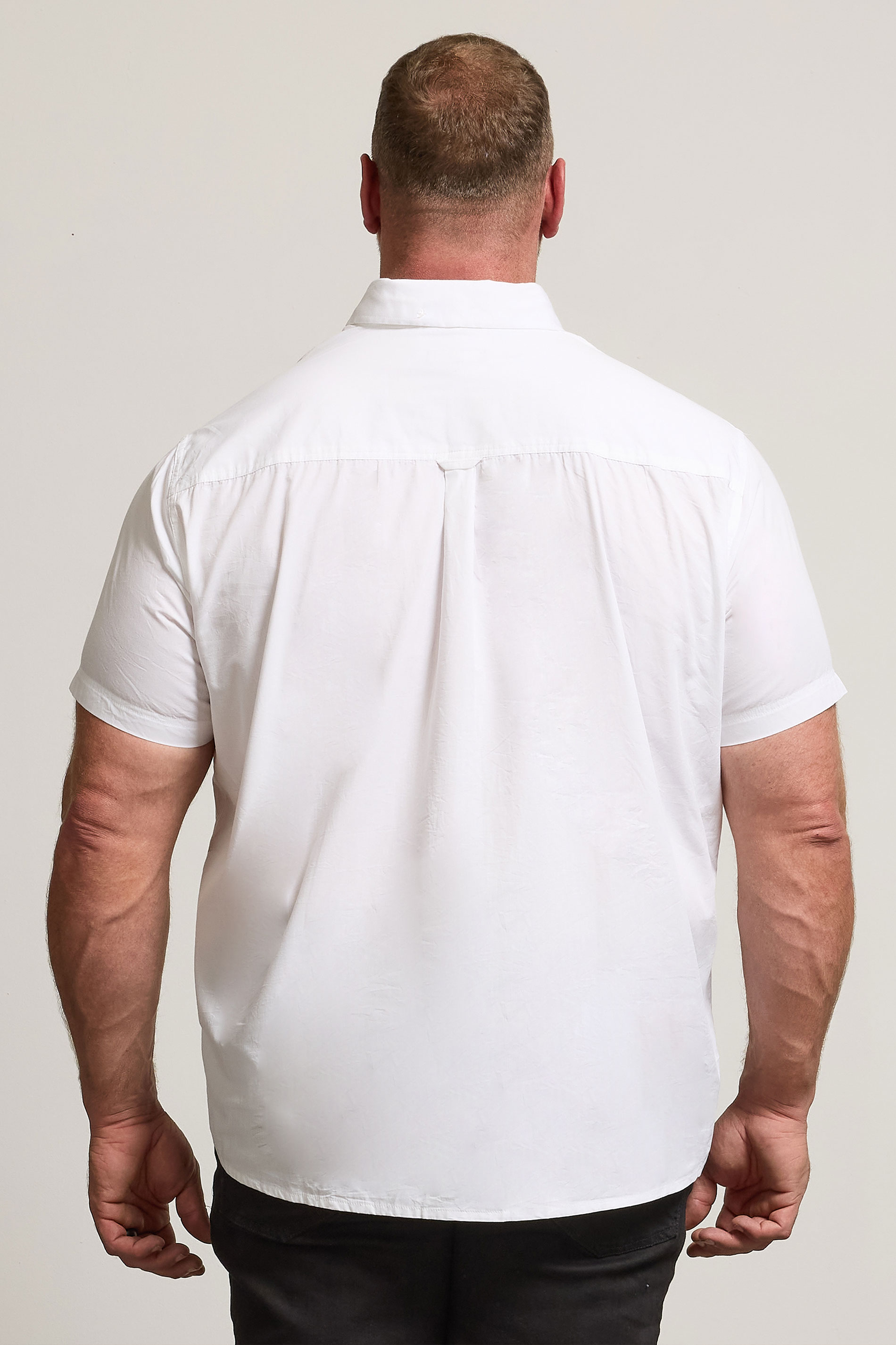 BadRhino Big & Tall White Poplin Short Sleeve Shirt | BadRhino 3