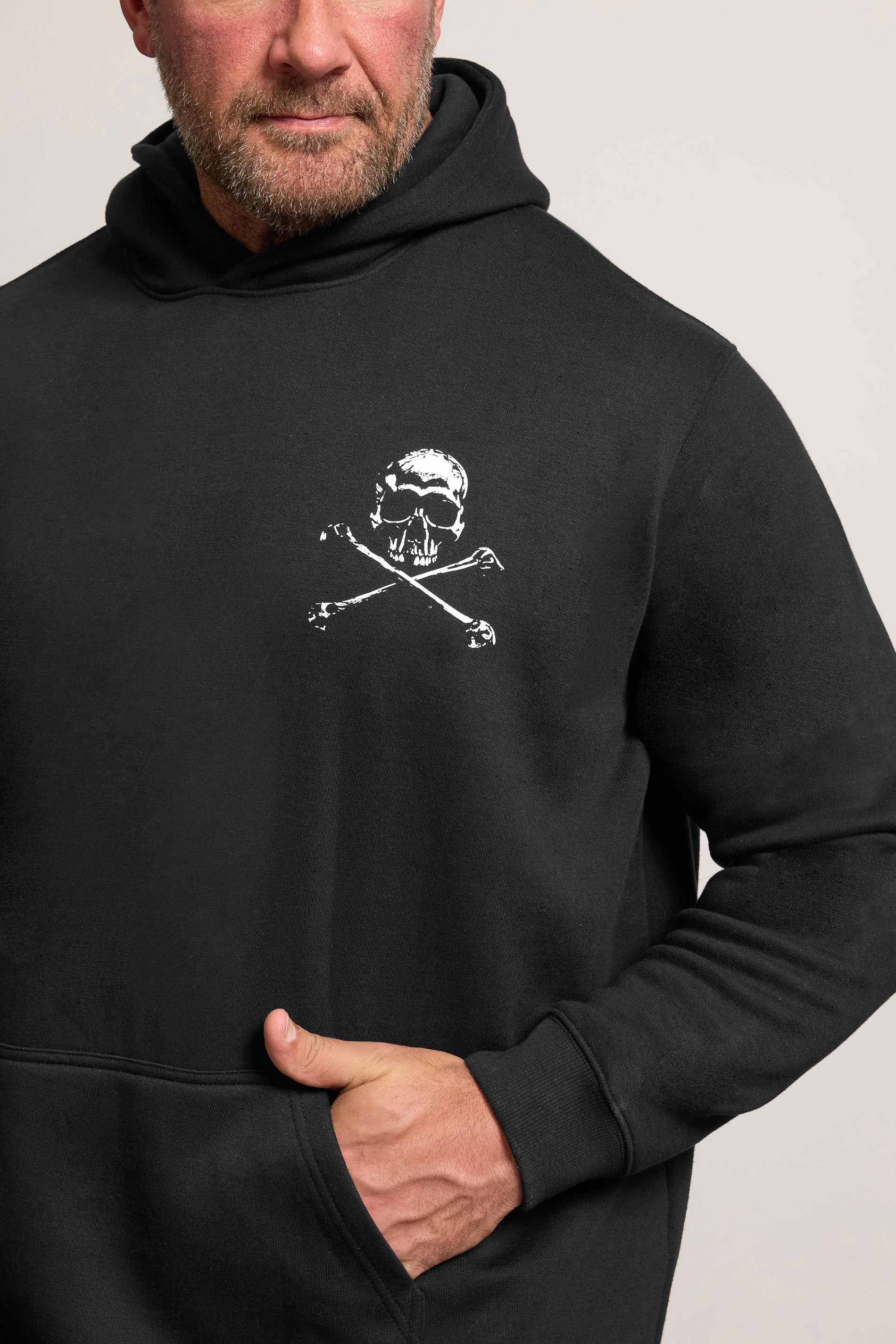 BadRhino Big & Tall Black Skull Graphic Hoodie | BadRhino 5