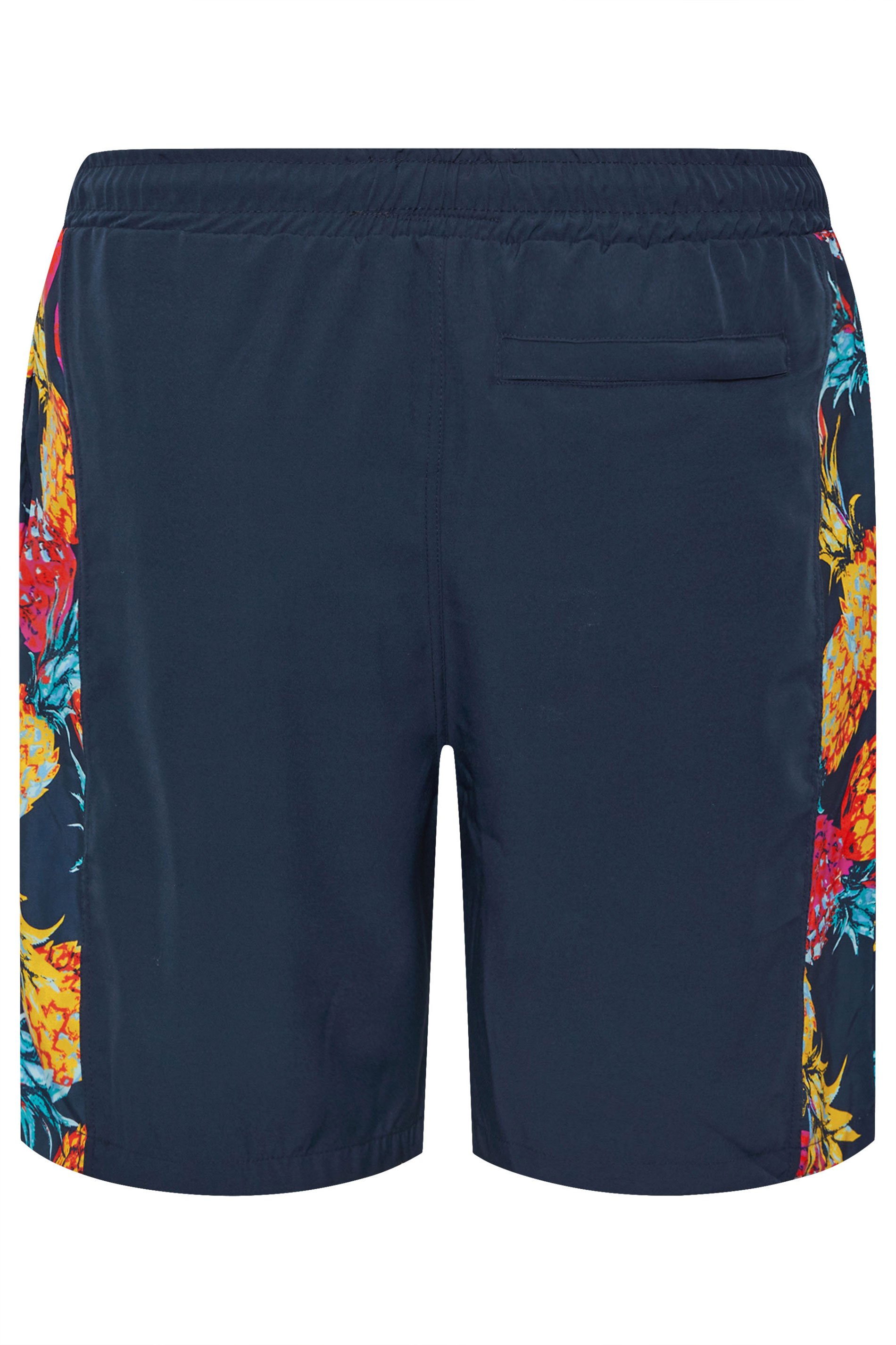KAM Big & Tall Navy Blue Pineapple Swim Shorts | BadRhino 6
