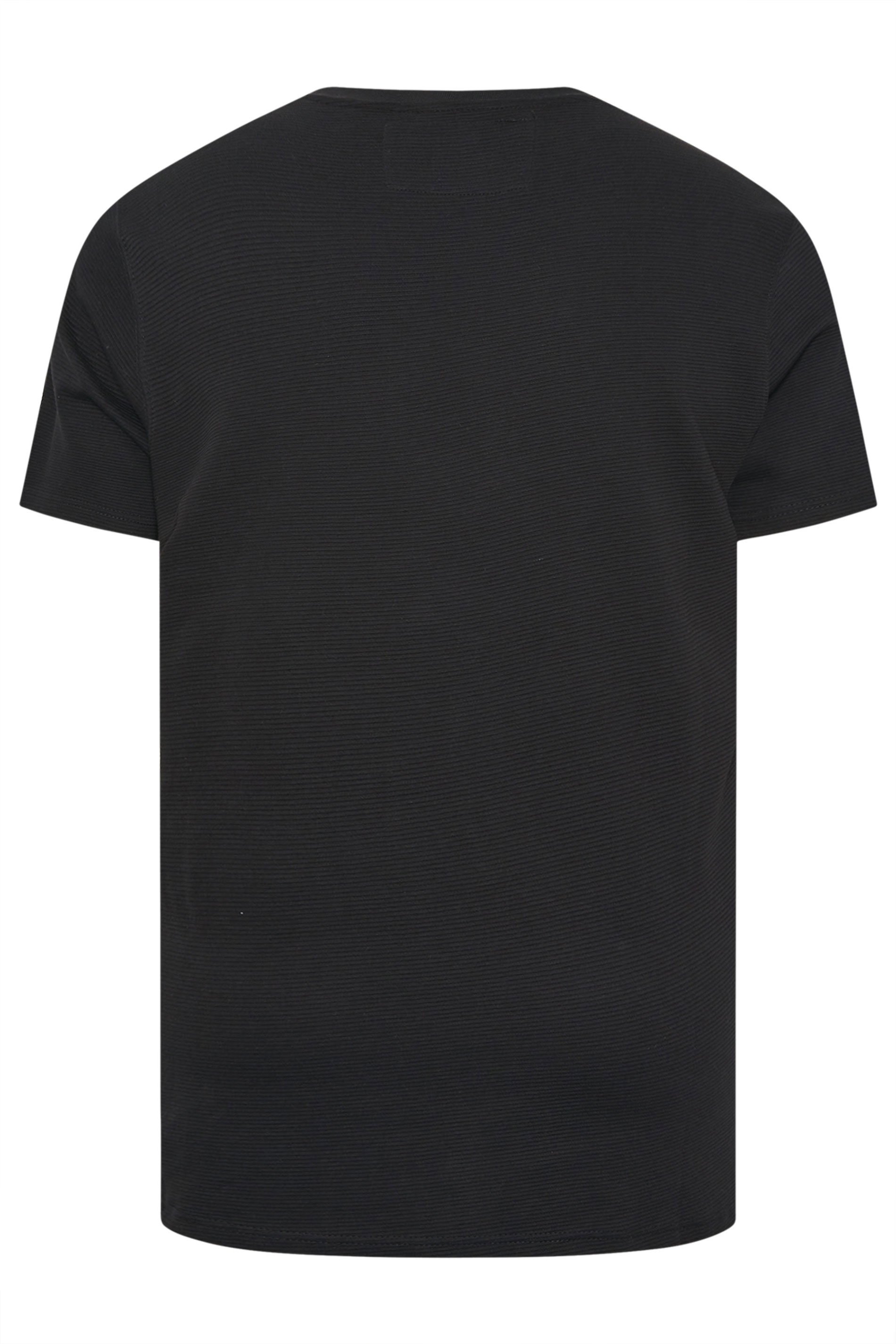 D555 Big & Tall Black 'Harlem' Ribbed T-Shirt | BadRhino 4