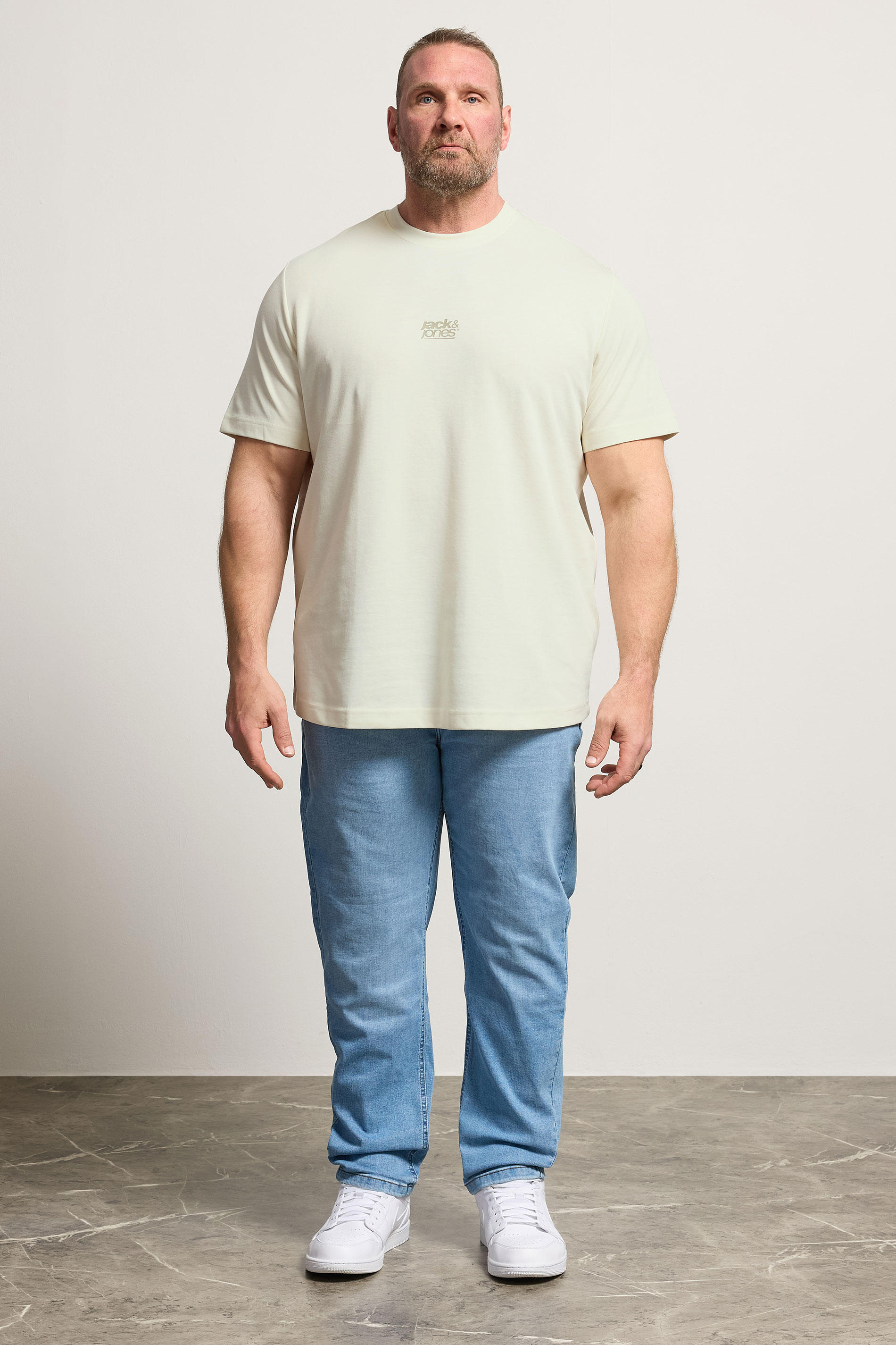 JACK & JONES Big & Tall 2 Pack Navy Blue & Off-White Graphic | BadRhino 4