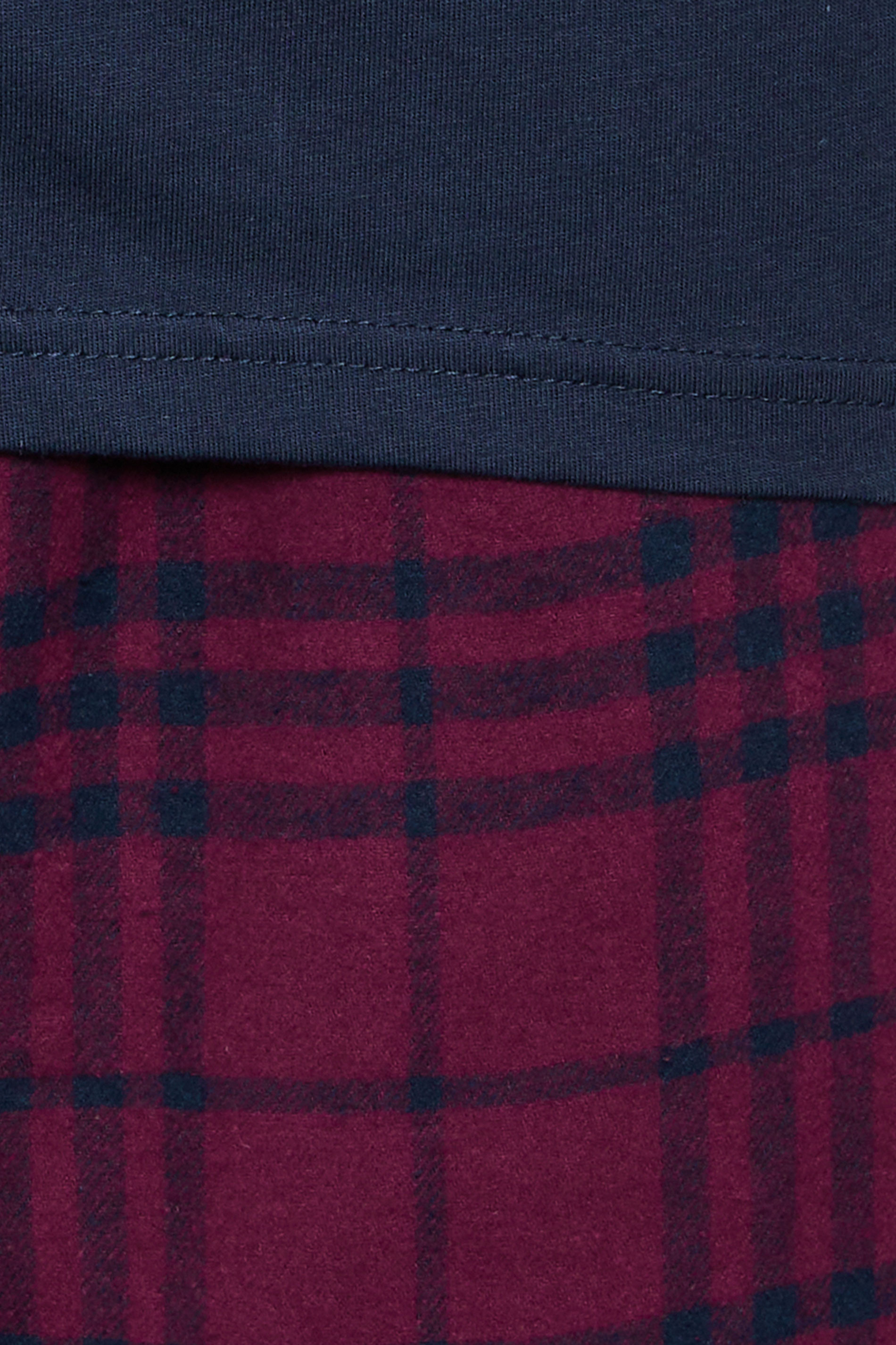 BadRhino Big & Tall Navy Blue Check Pyjama Set | BadRhino 4