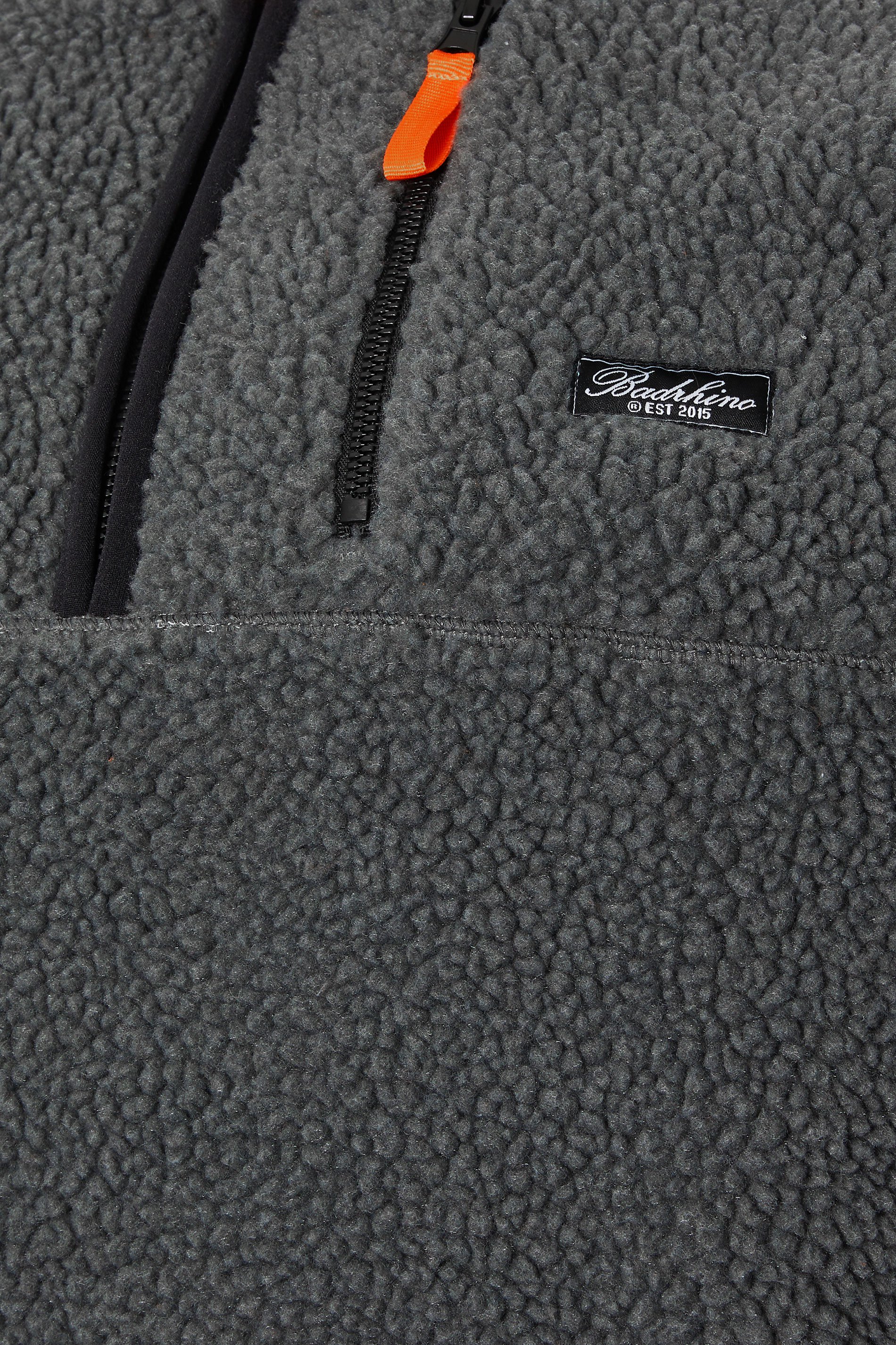 BadRhino Big & Tall Grey Sherpa Quarter Zip Fleece | BadRhino 7