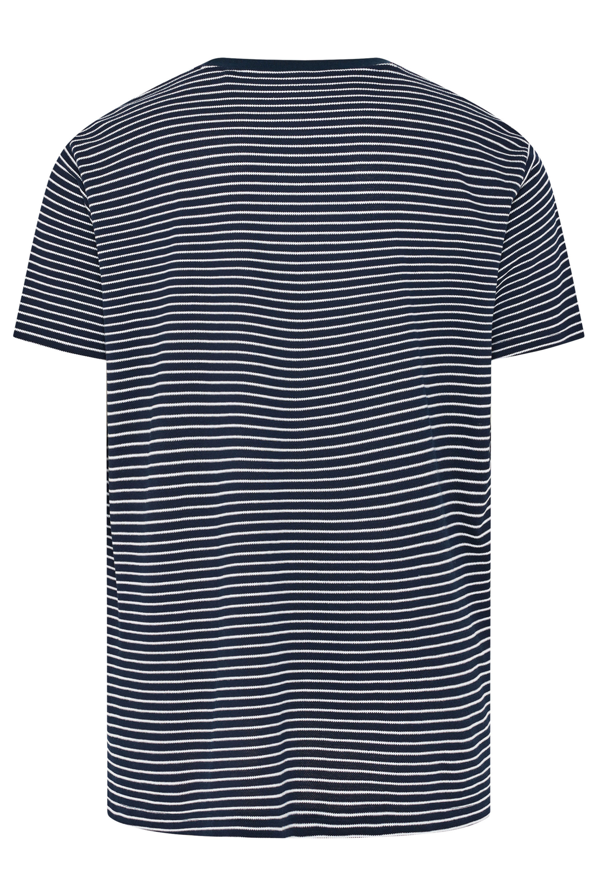 BadRhino Big & Tall Navy Blue Stripe Pique T-Shirt | BadRhino 8