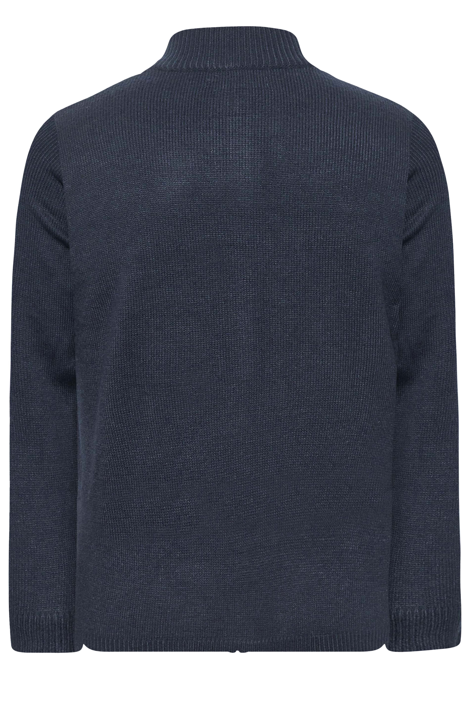 BadRhino Navy Blue Essential Full Zip Knitted Jumper | BadRhino 4