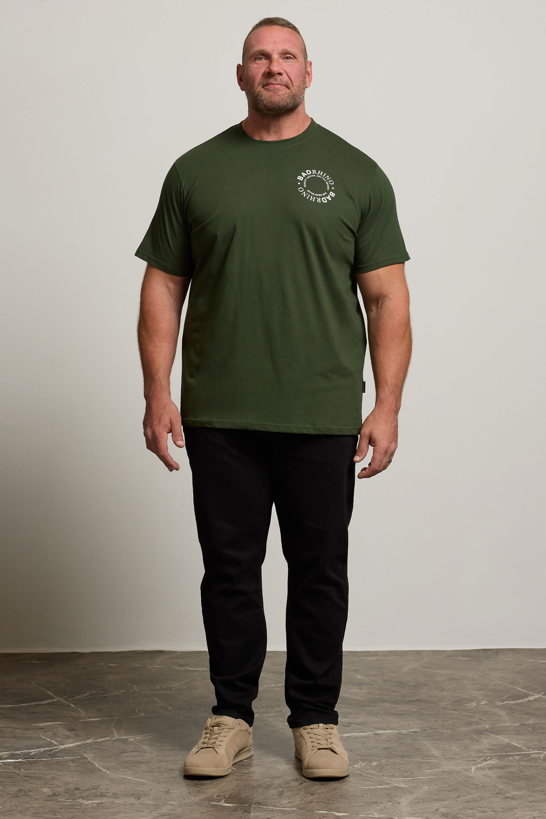 BadRhino Big & Tall Dark Green Circle Logo T-Shirt | BadRhino 2