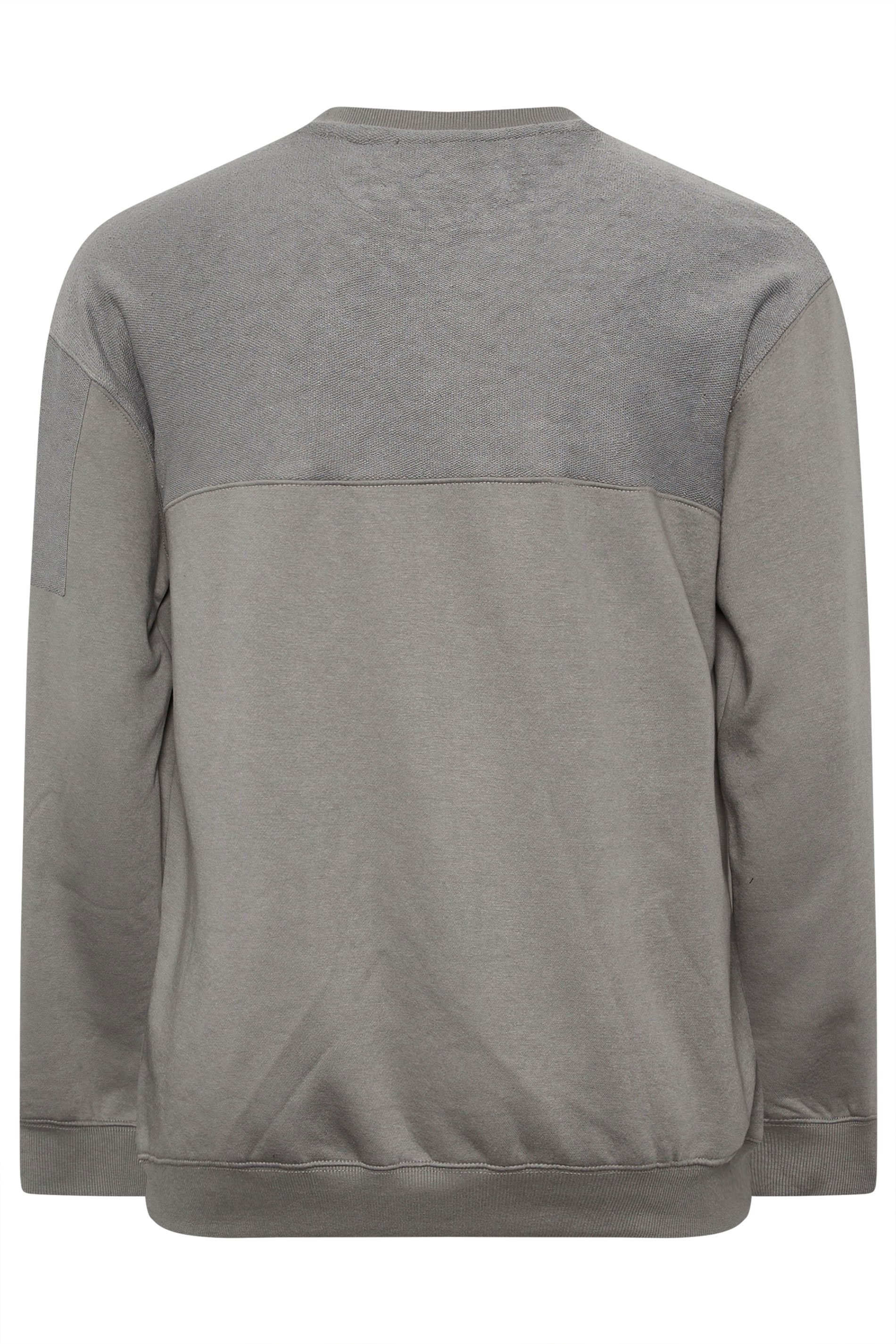 FIRETRAP Big & Tall Grey Olsen Sweatshirt | BadRhino 2