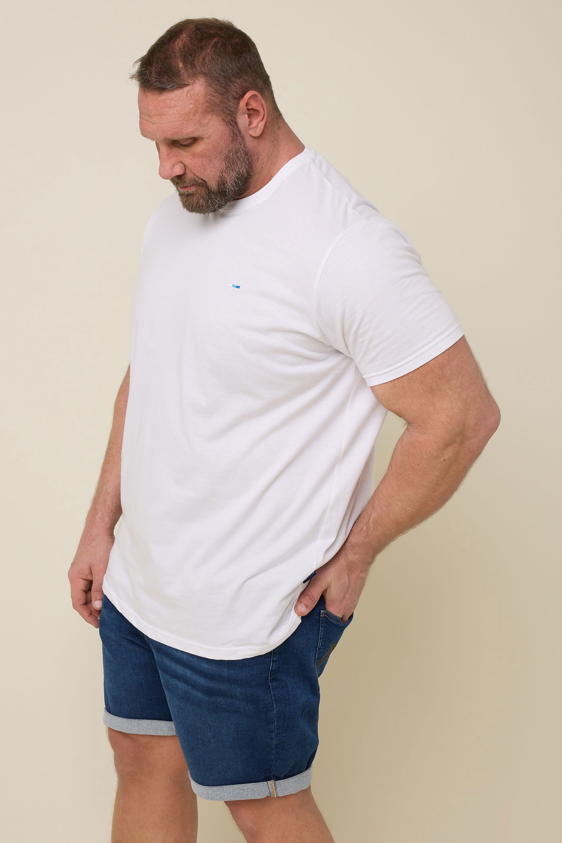 BadRhino Big & Tall Indigo Blue Knitted Denim Shorts | BadRhino 4