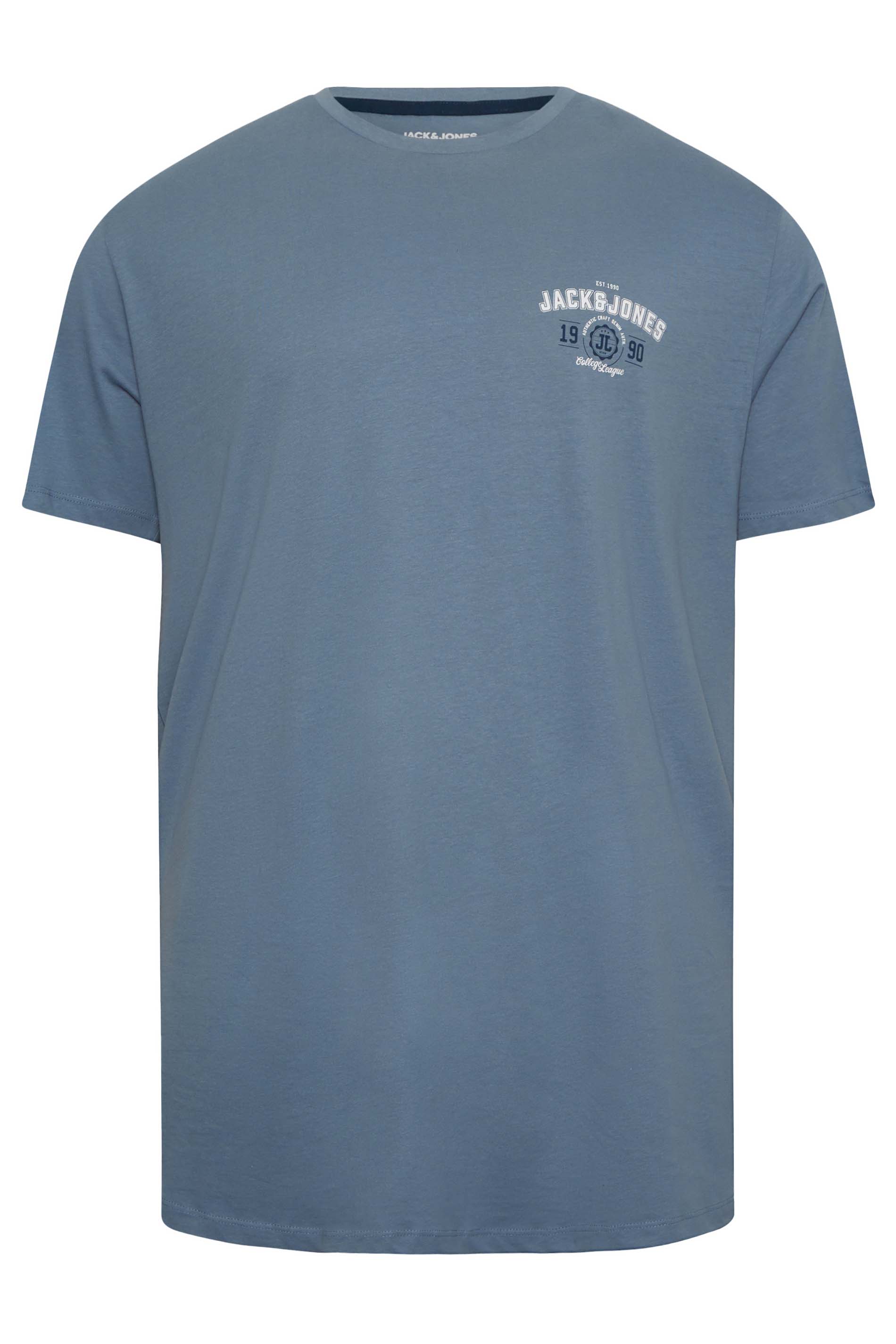 JACK & JONES Big & Tall 5 PACK Black & Blue Logo T-Shirts  5