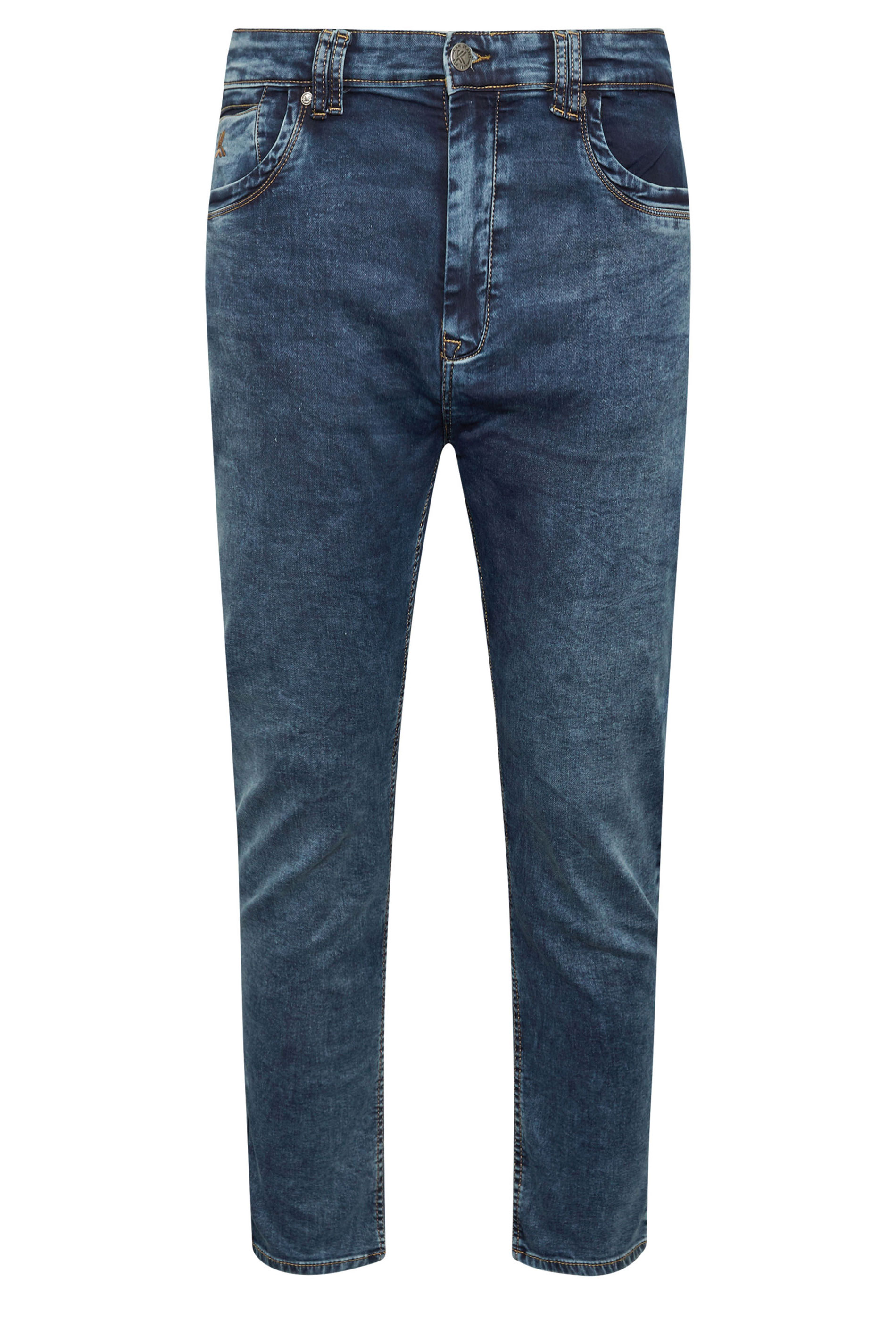 KAM Big & Tall Blue Light Wash Soft Stretch Denim Jeans | BadRhino 4