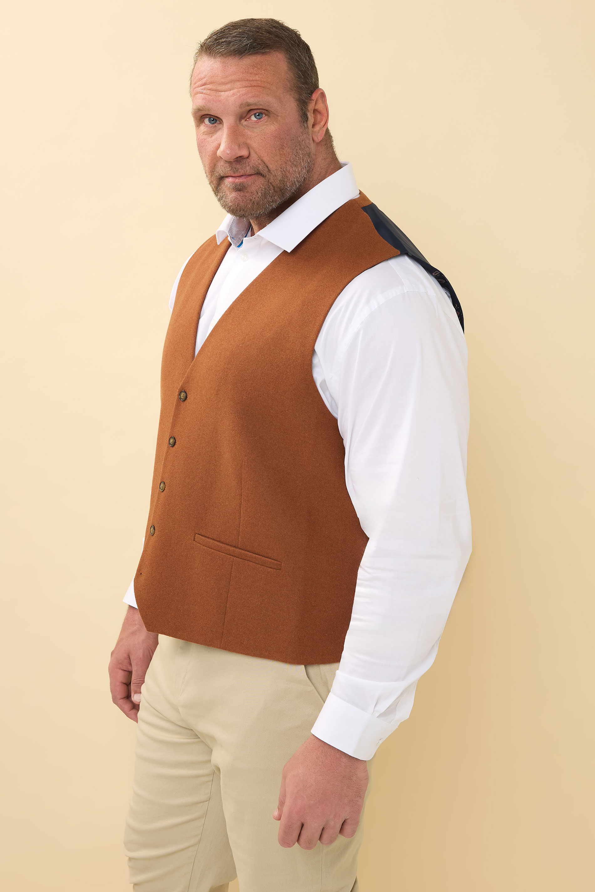 BadRhino Tailoring Big & Tall Rust Orange Tweed Waistcoat | BadRhino 7