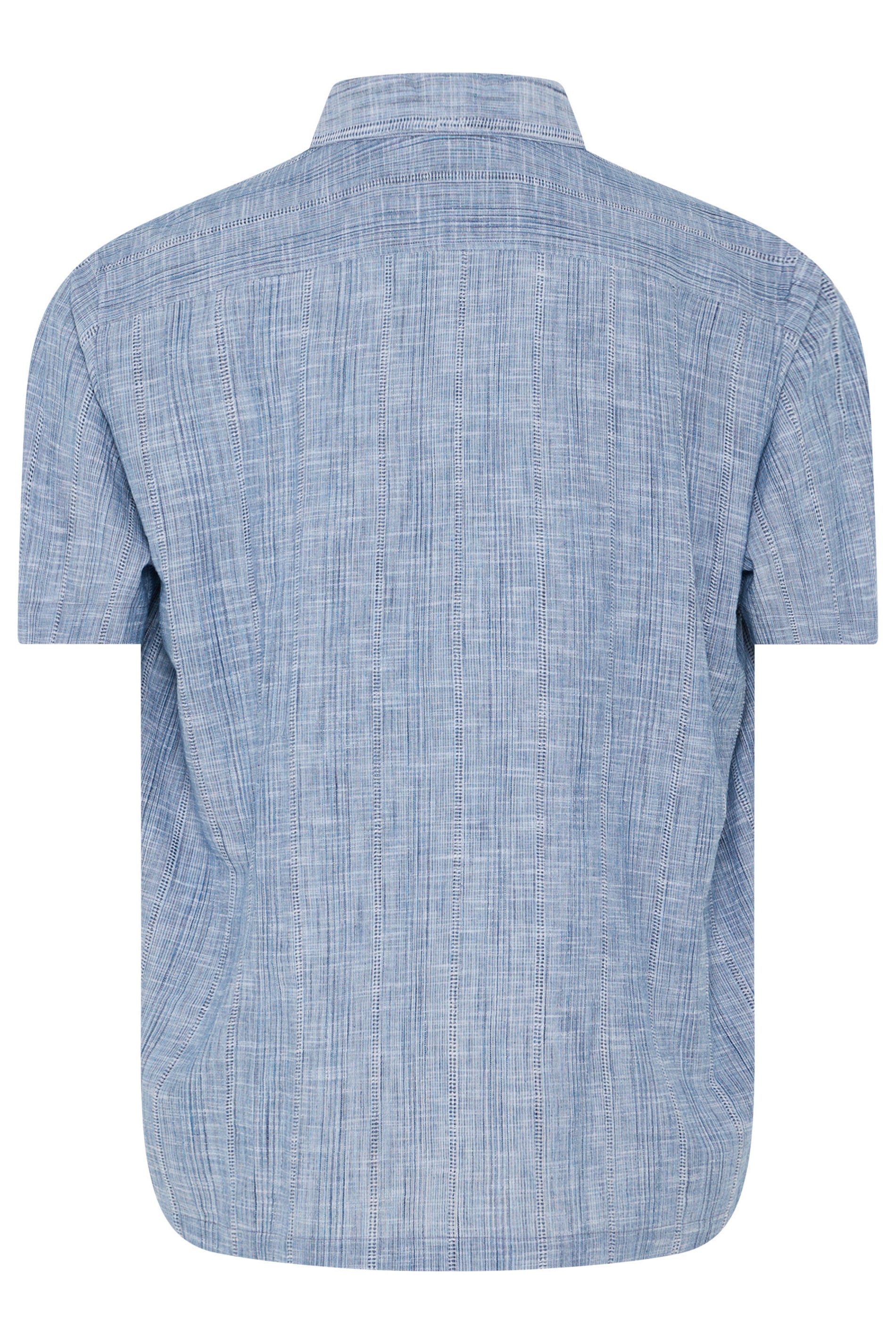 BadRhino Big & Tall Blue Textured Stripe Shirt 7