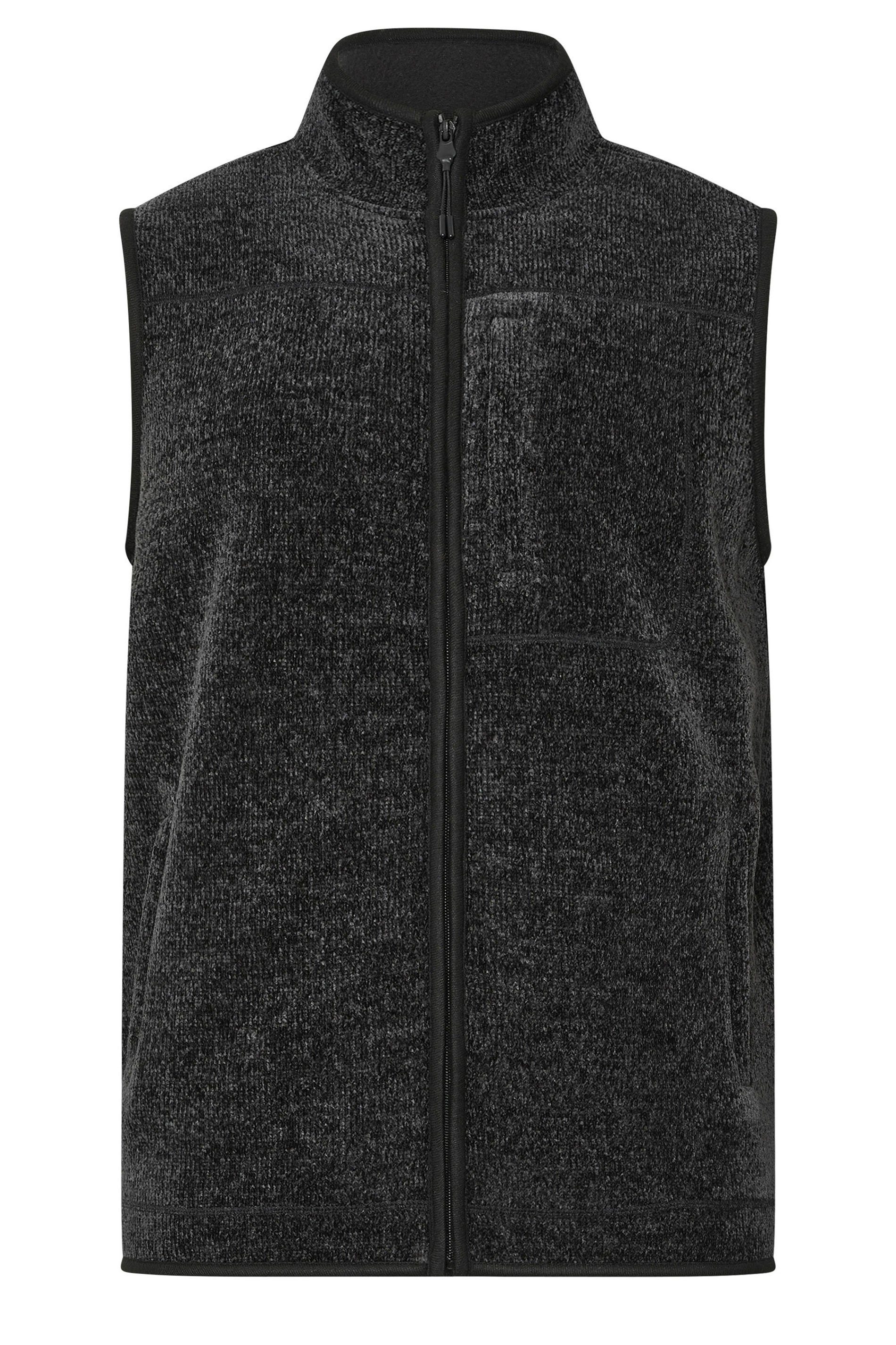 BadRhino Big & Tall Grey Fleece Pocket Gilet | BadRhino 6