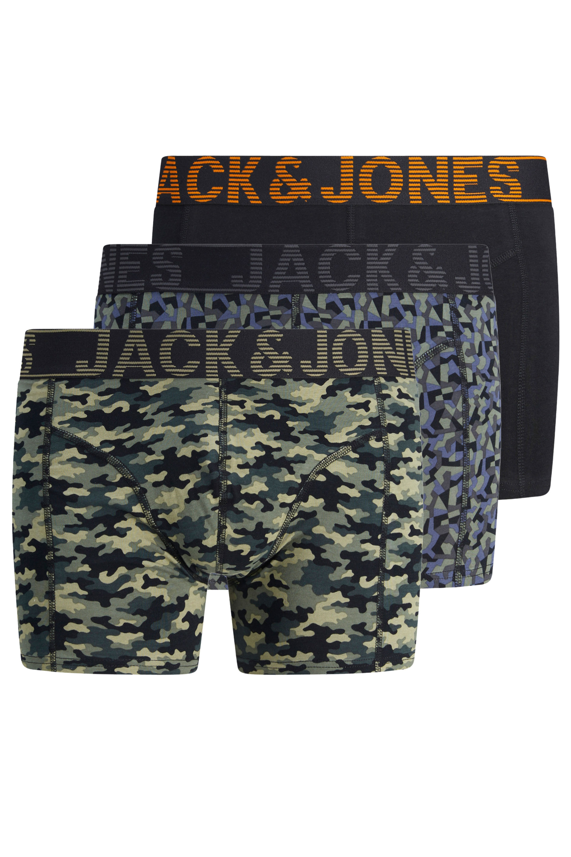 JACK & JONES Big & Tall Black 'Danny' 3 Pack Boxers | BadRhino 4