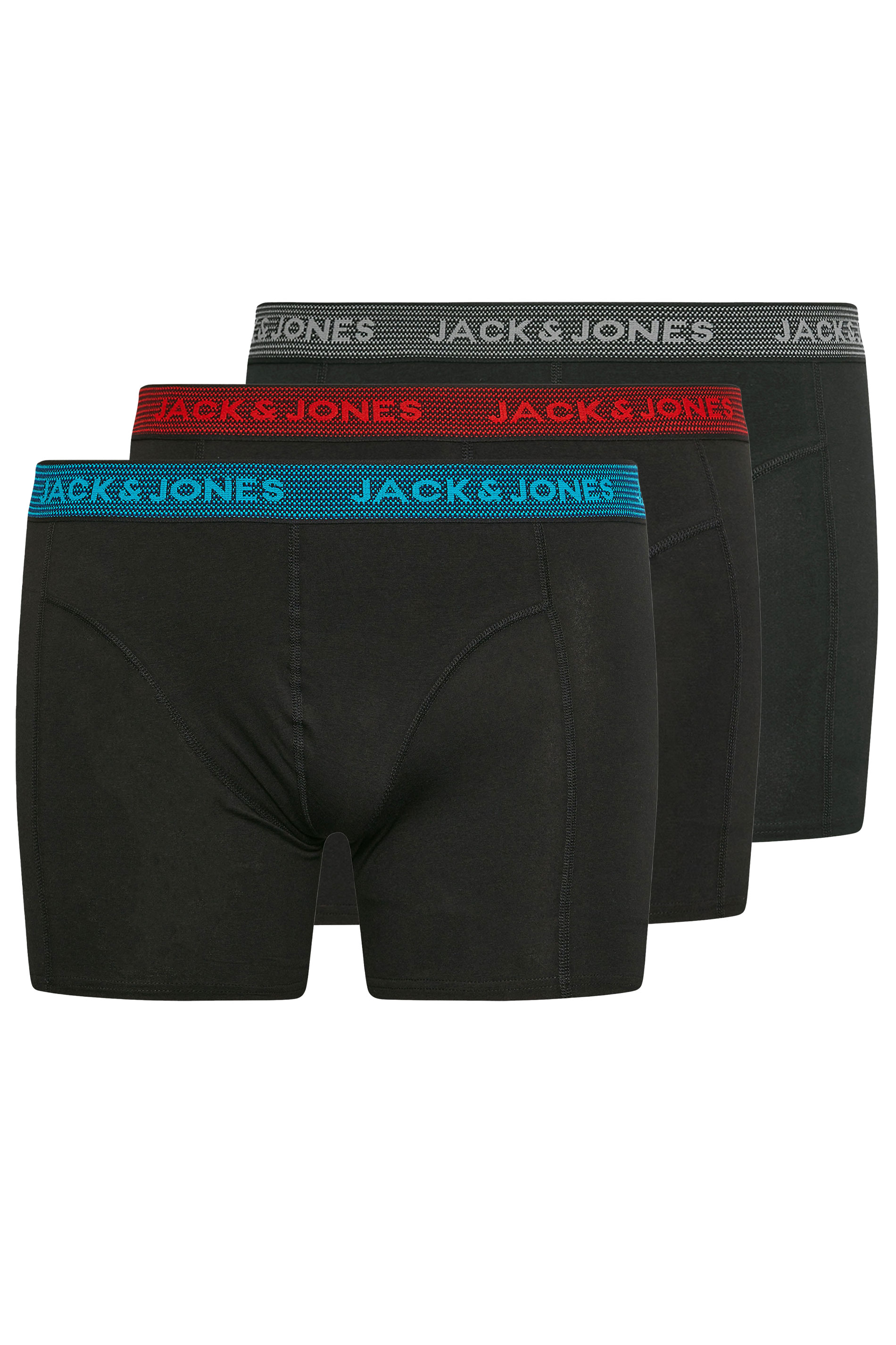 JACK & JONES Big & Tall Grey 3 Pack Boxers | BadRhino 3