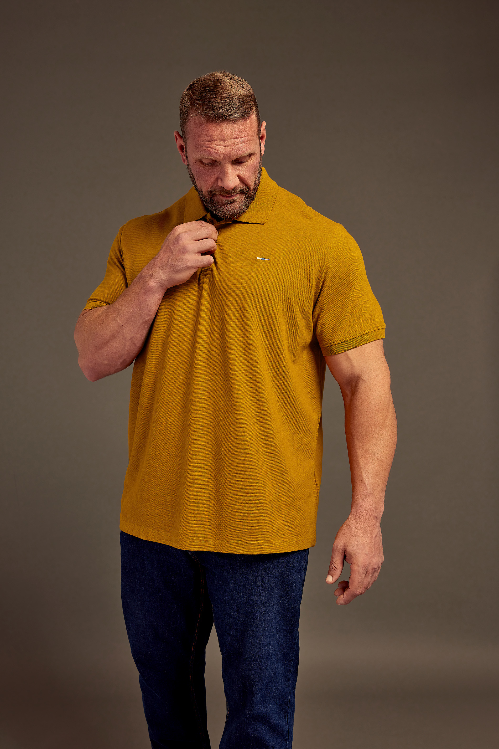 BadRhino Mustard Yellow Essential Polo Shirt | BadRhino 1