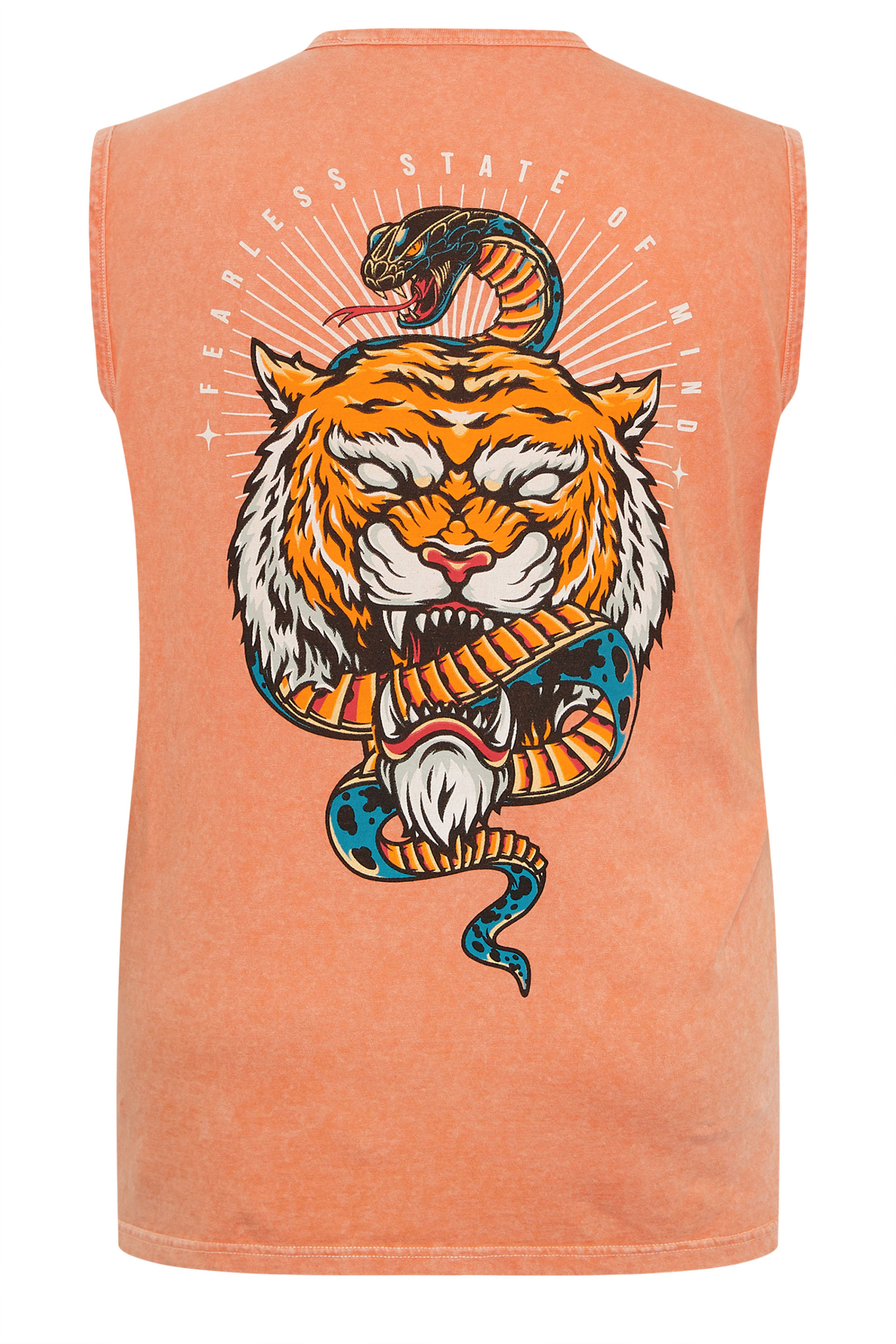 BadRhino Big & Tall Orange Acid Wash Tiger Vest | BadRhino 9