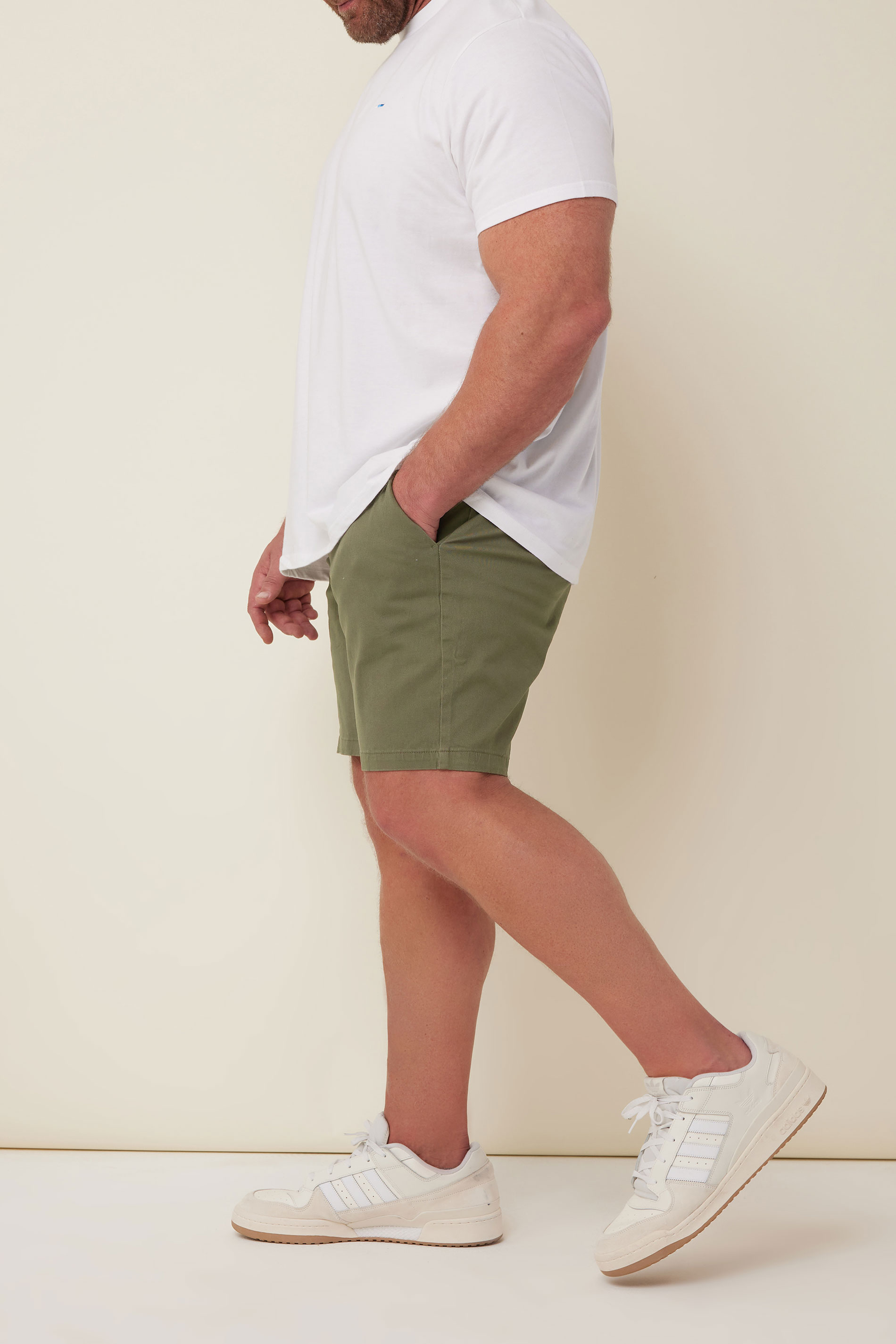 BadRhino Big & Tall 2 PACK Black & Khaki Green Stretch Chino Shorts | BadRhino 5