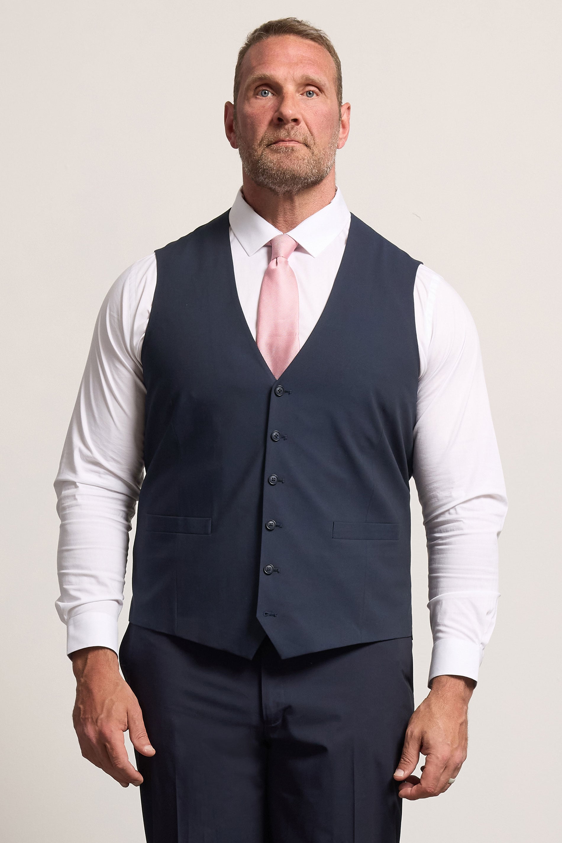 D555 Big & Tall Black Suit Waistcoat | BadRhino 3