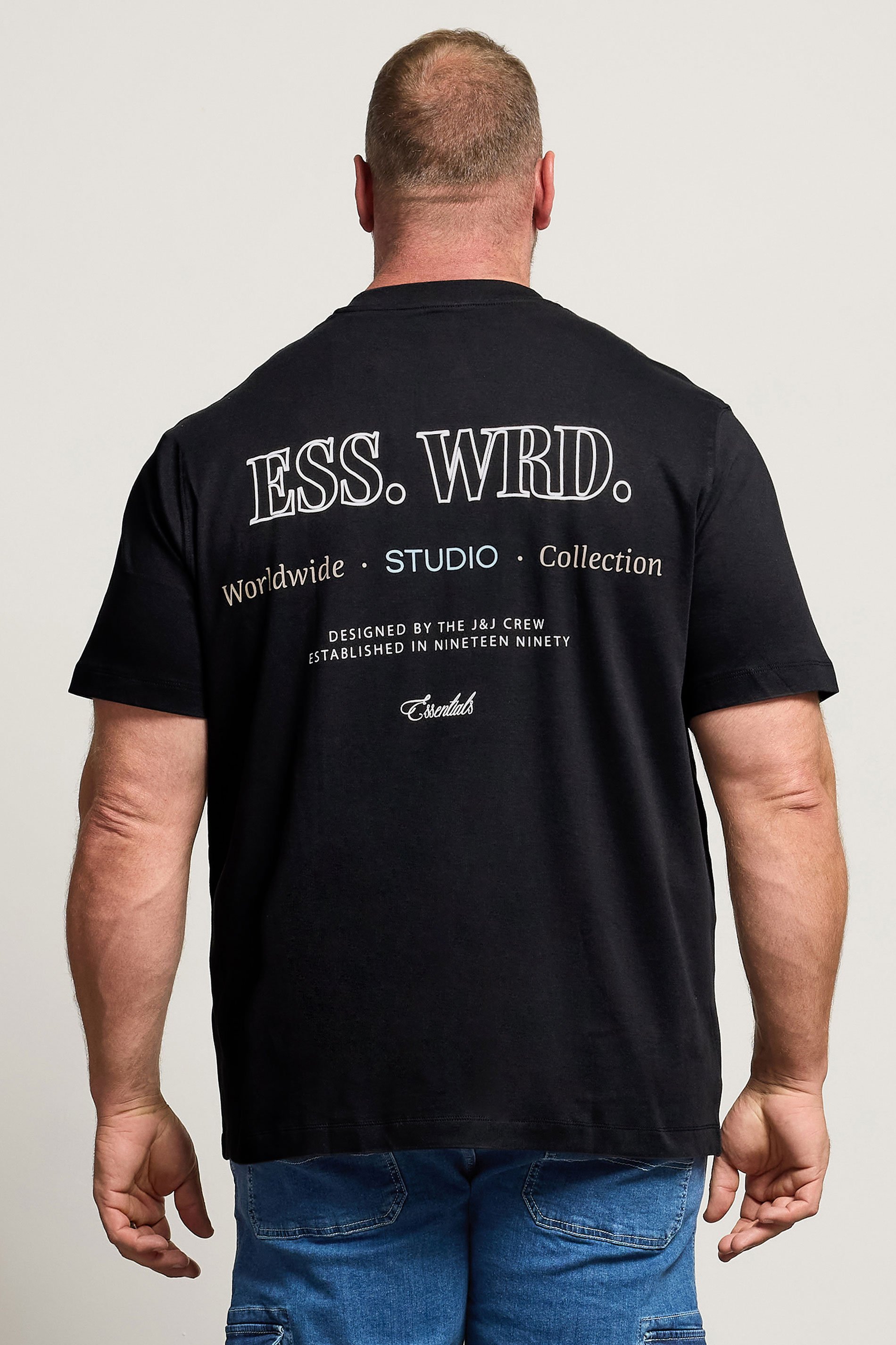 JACK & JONES Big & Tall Black Studio Graphic T-Shirt | BadRhino 3