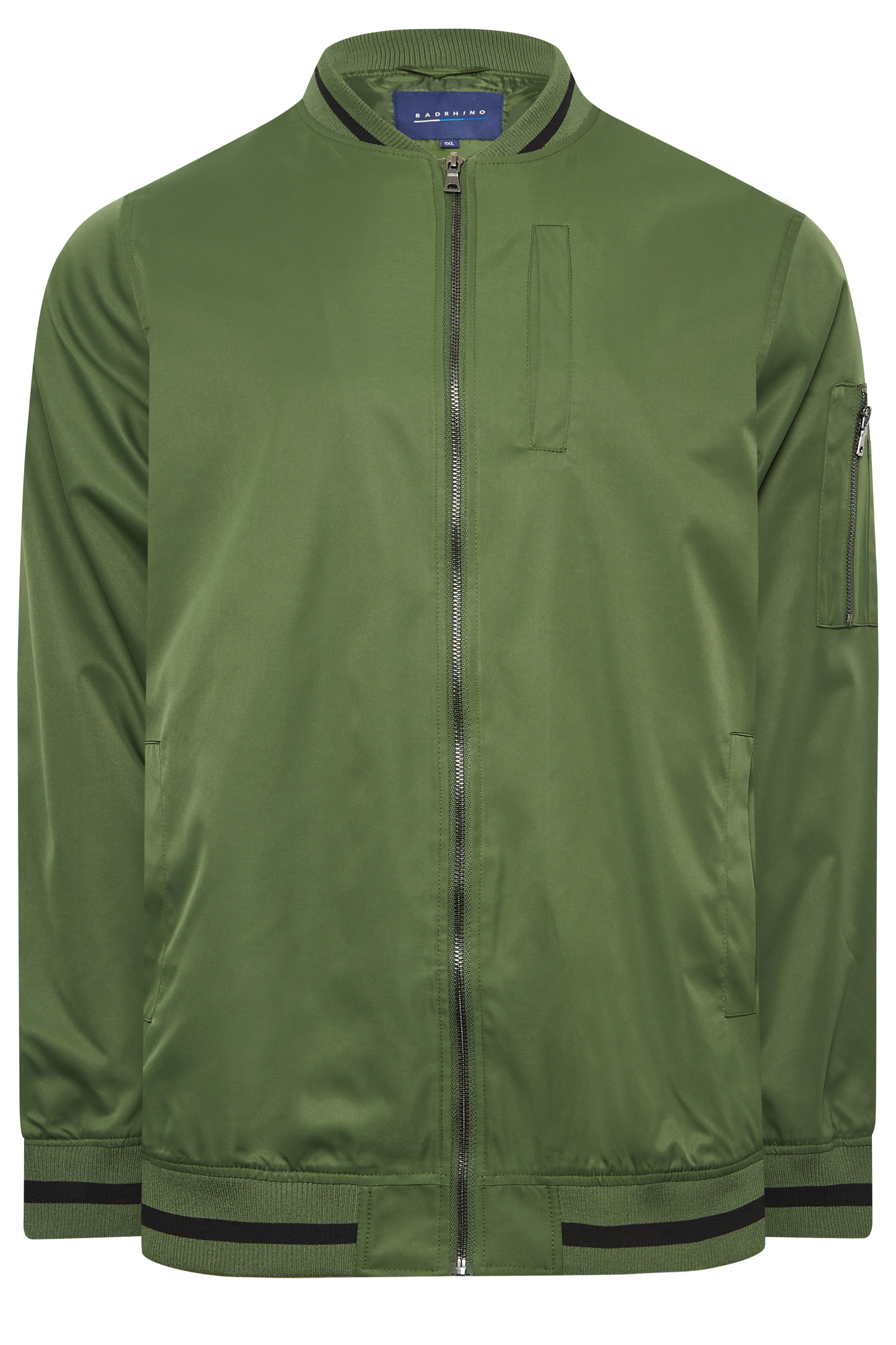 BadRhino Big & Tall Mens Plus Size Khaki Green Bomber Jacket