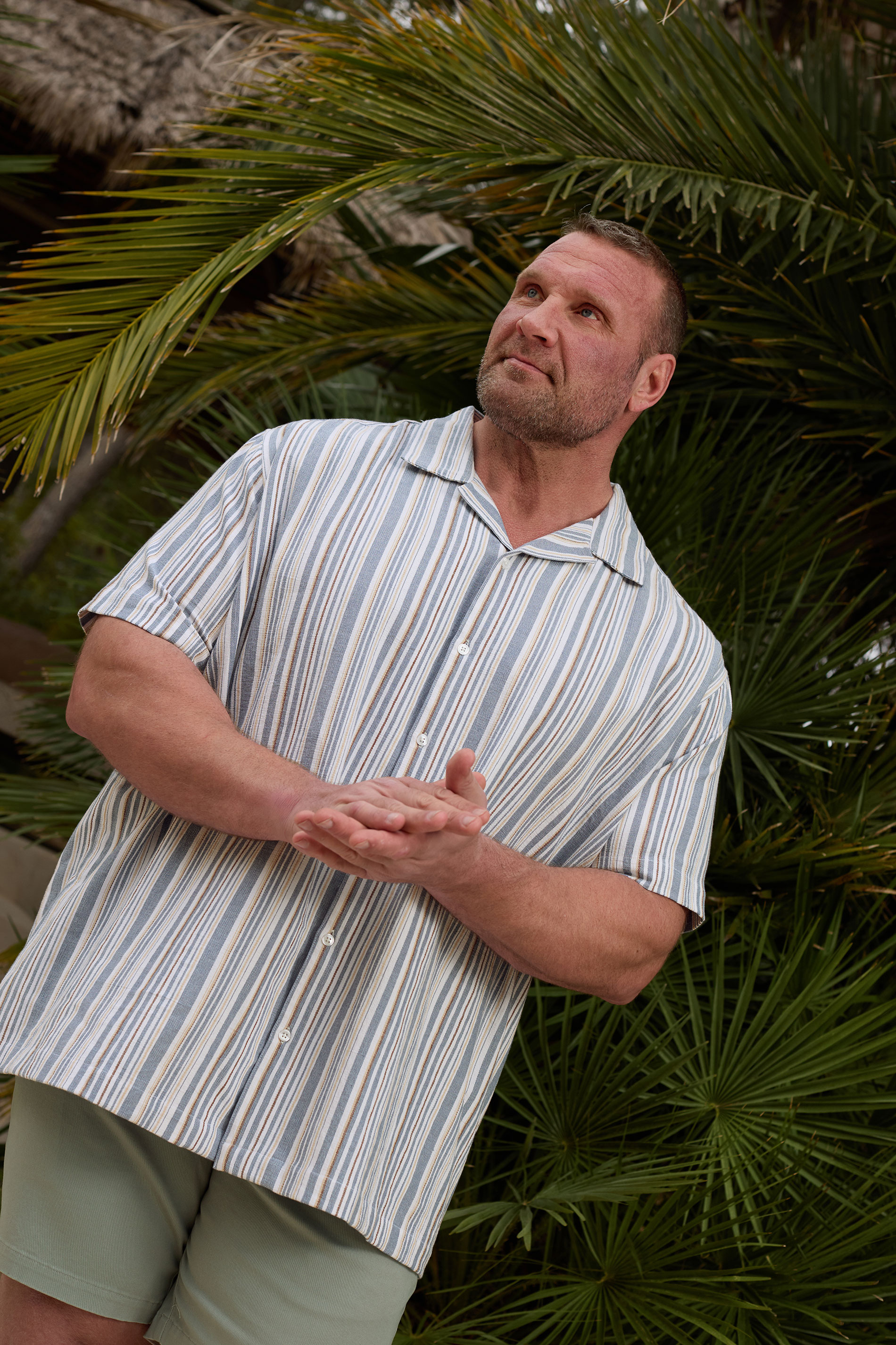 BadRhino Big & Tall White & Blue Stripe Shirt | BadRhino 1