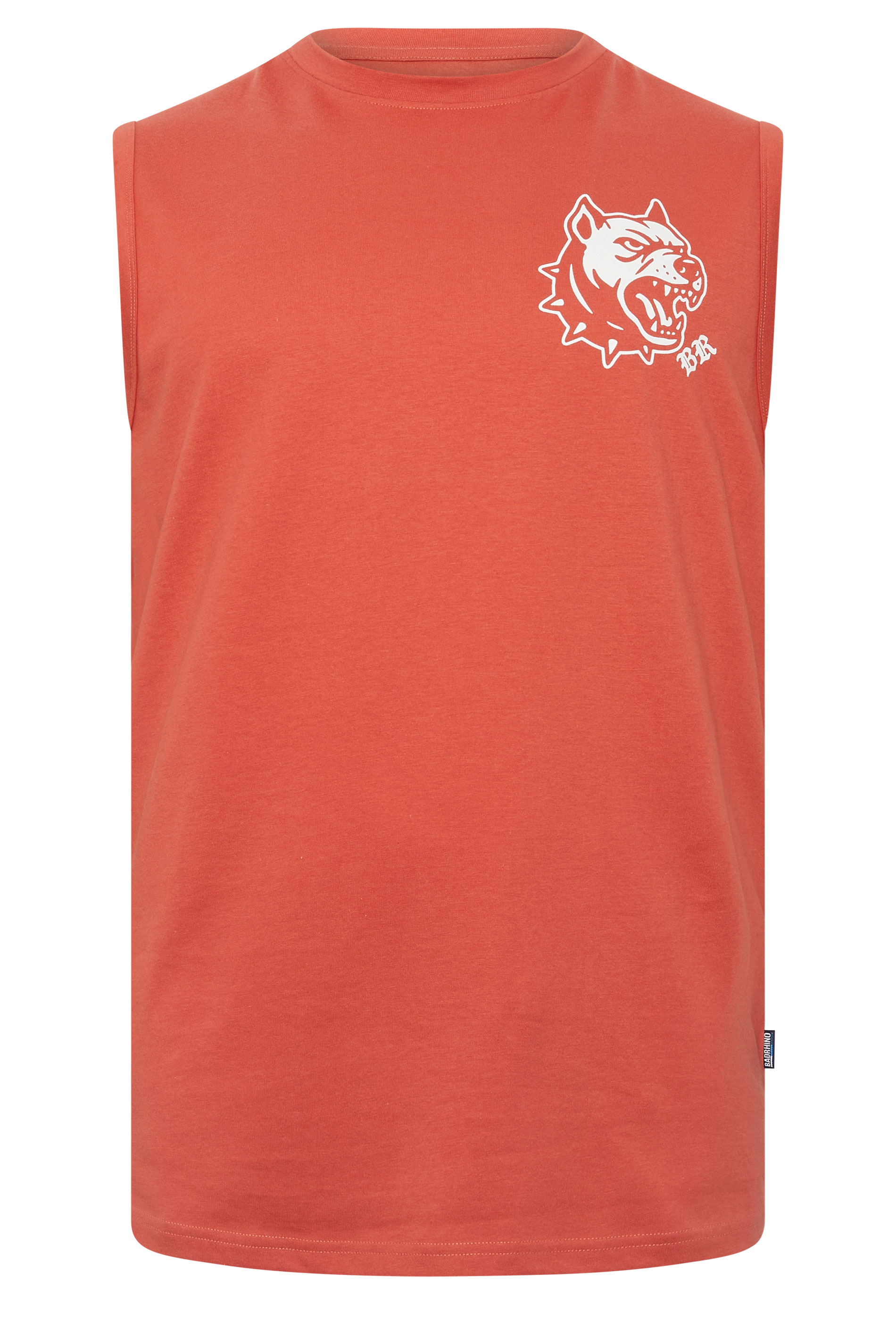 BadRhino Big & Tall Orange Extra Long Tattoo Dog  Muscle Vest | BadRhino 6