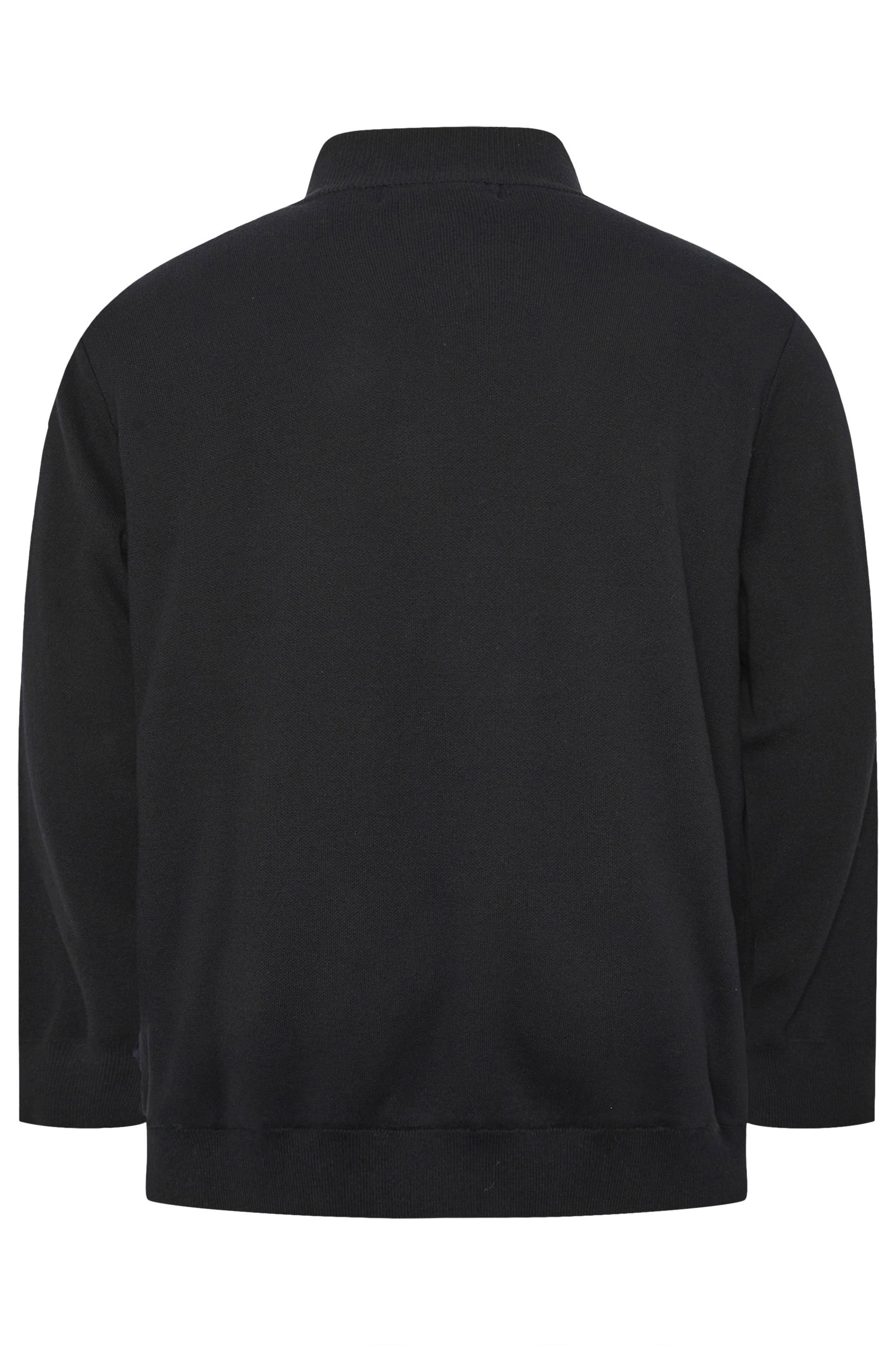 BadRhino Big & Tall Black Knitted Borg Zip Up | BadRhino 7