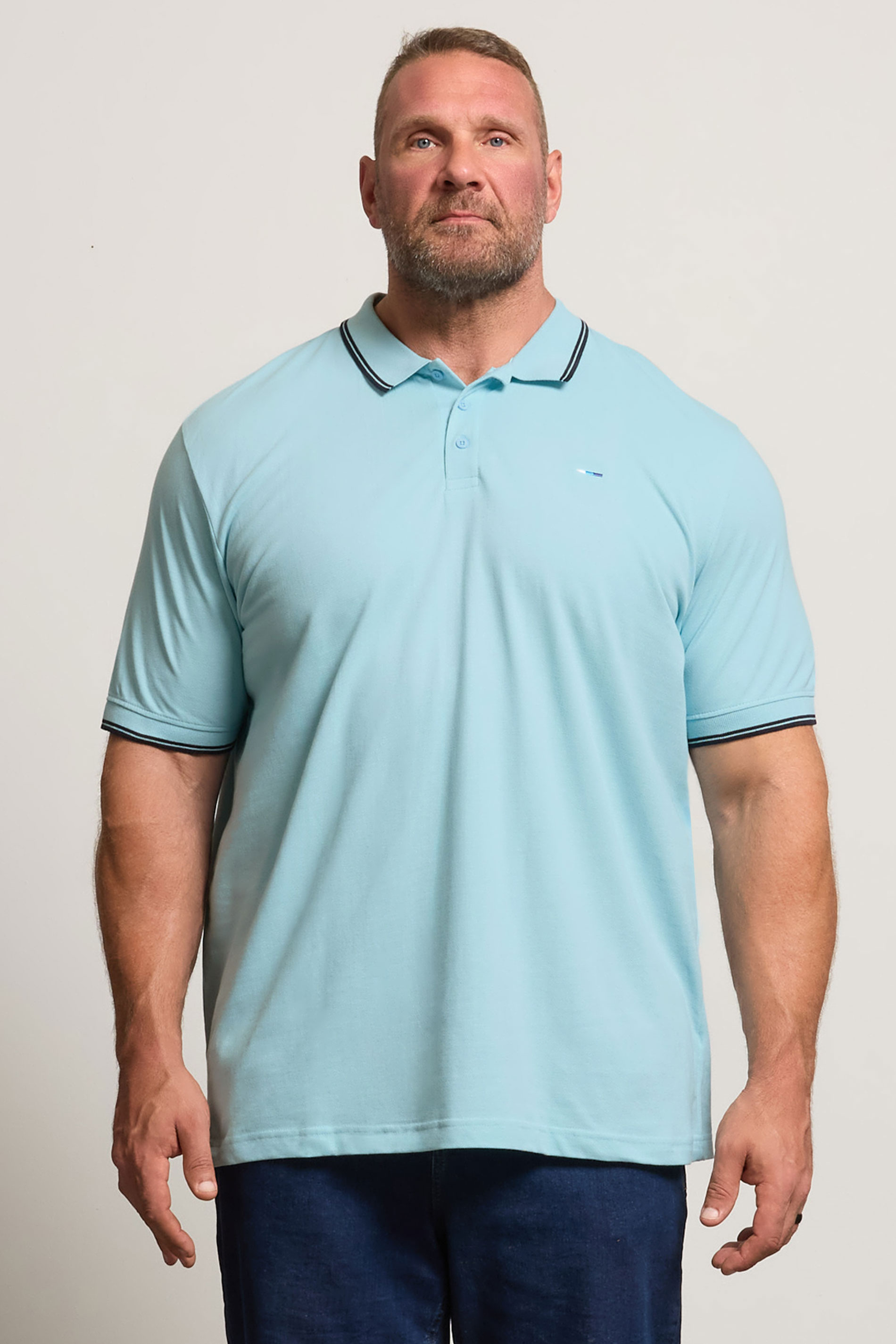 BadRhino Big & Tall Light Blue Tipped Polo Shirts | BadRhino 1