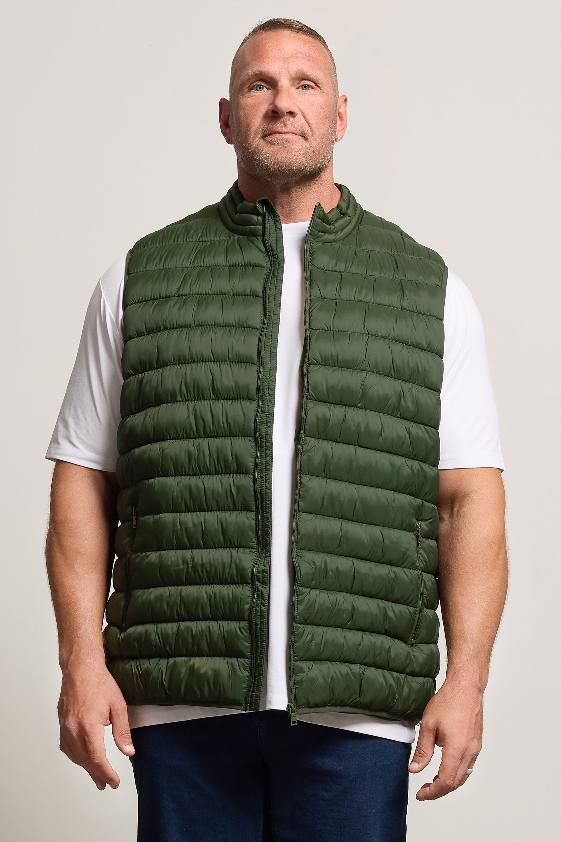 BadRhino Big & Tall Dark Green Puffer Gilet | BadRhino 1