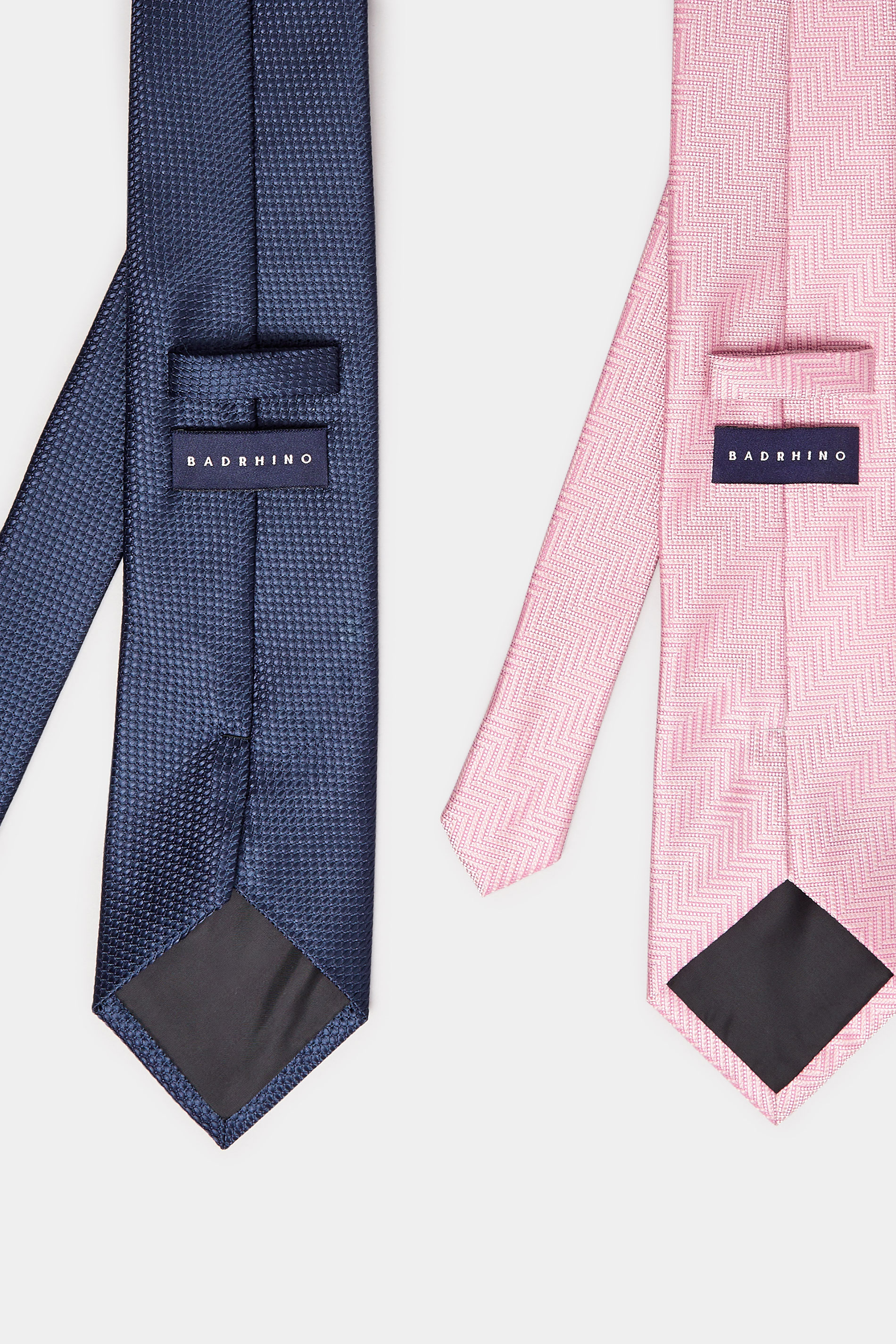 BadRhino Navy Blue & Pink 2 PACK Textured Ties | BadRhino 3
