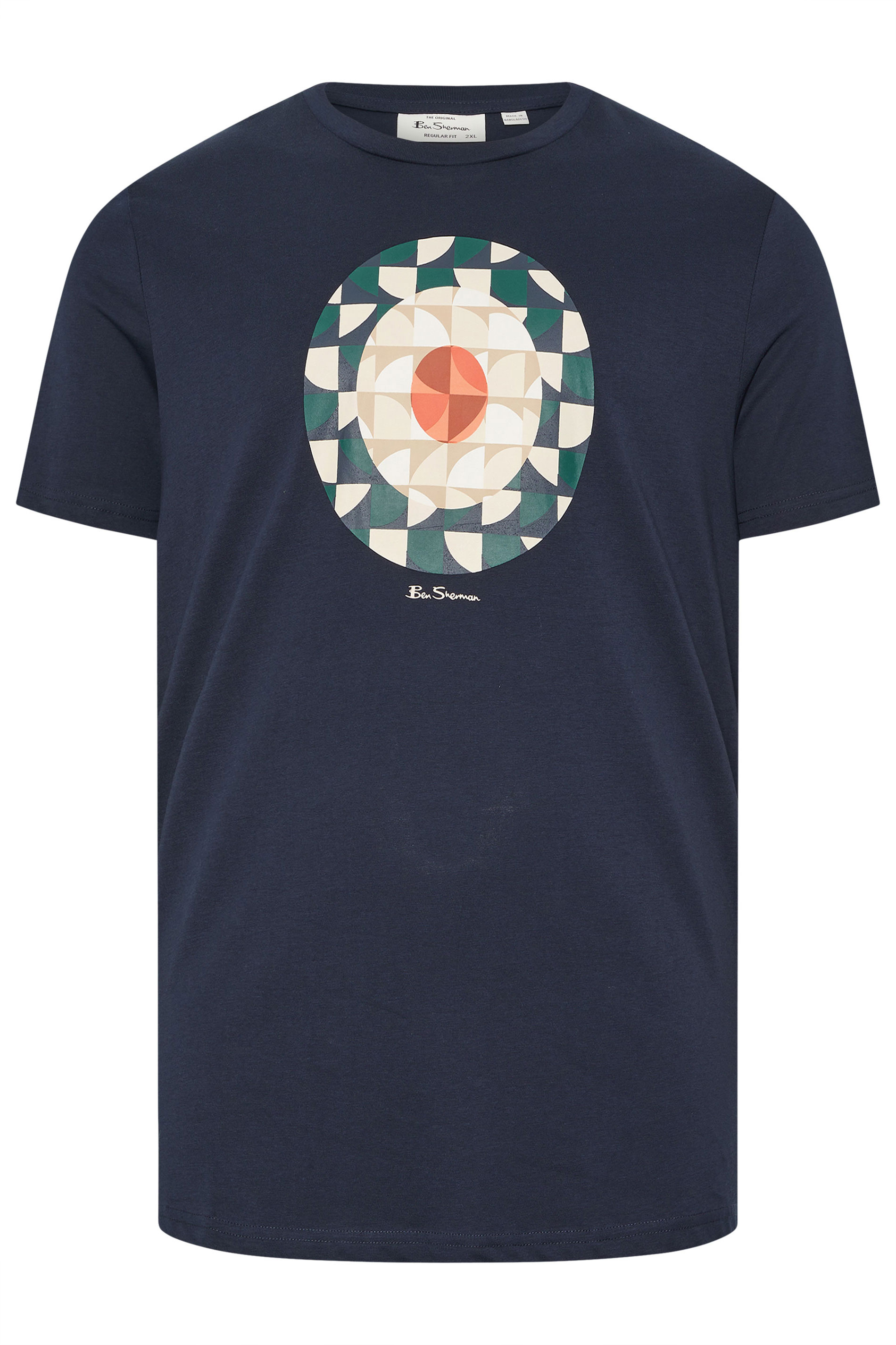 BEN SHERMAN Big & Tall Navy Blue Signature Target Printed T-Shirt | BadRhino 4
