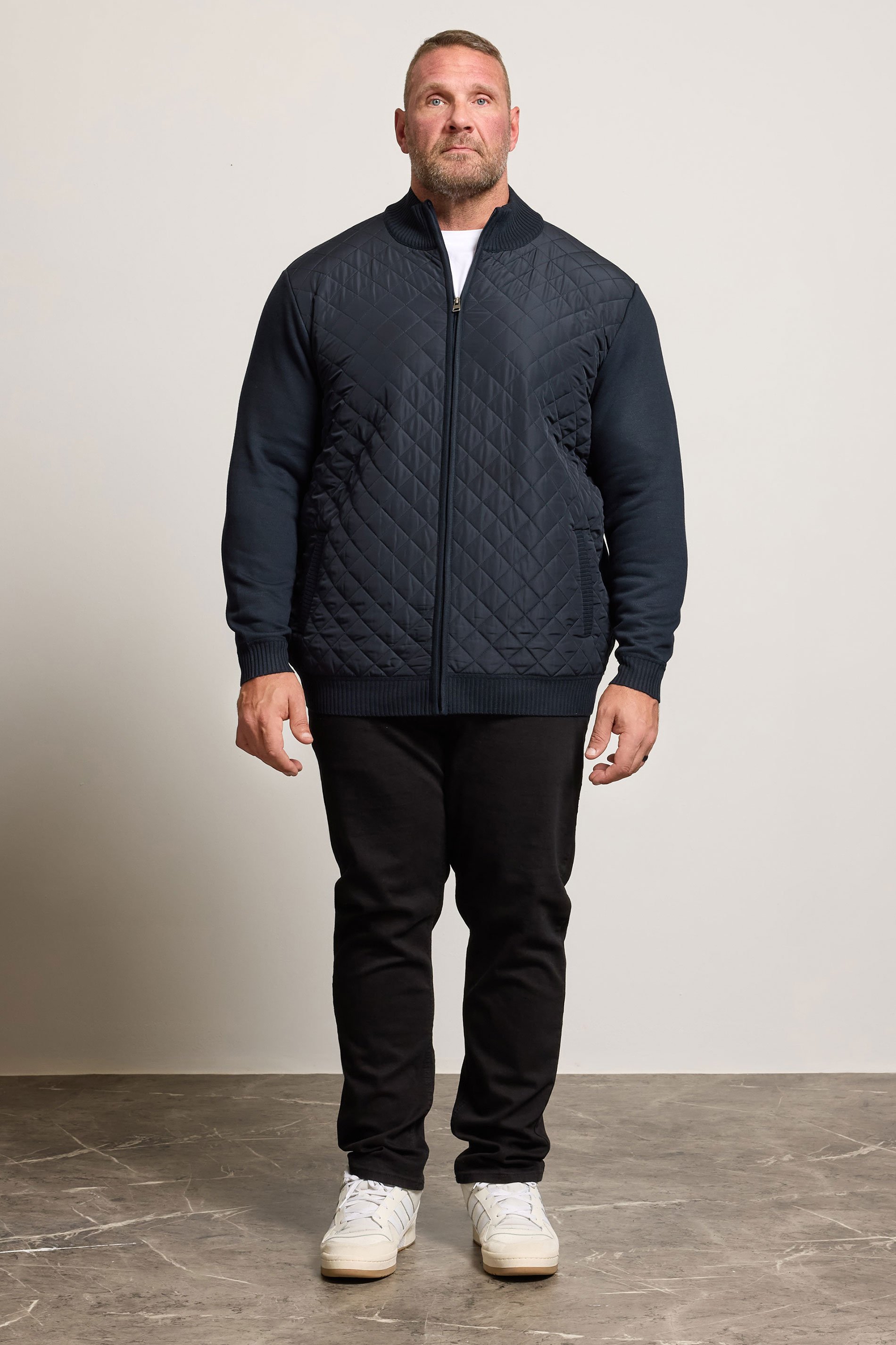 BadRhino Big & Tall Navy Blue Diamond Quilted Jacket 2