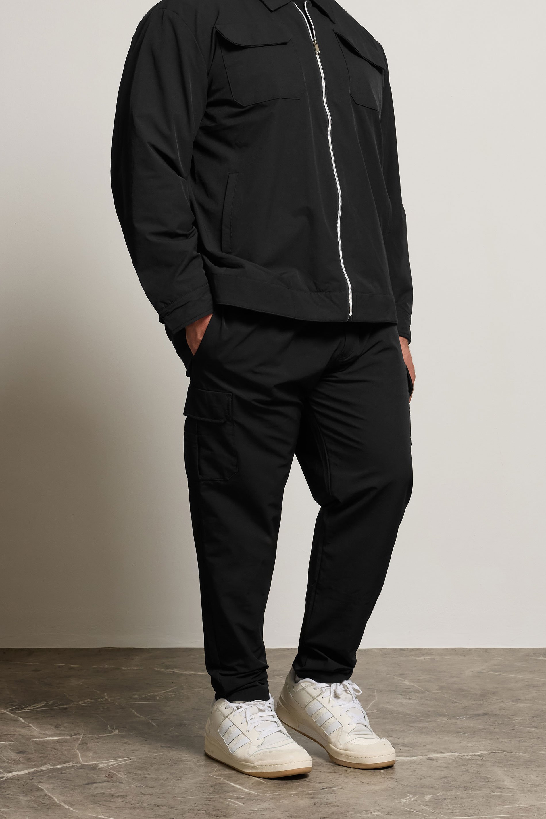 D555 Big & Tall Black Stretch Open Hem Joggers | BadRhino 1