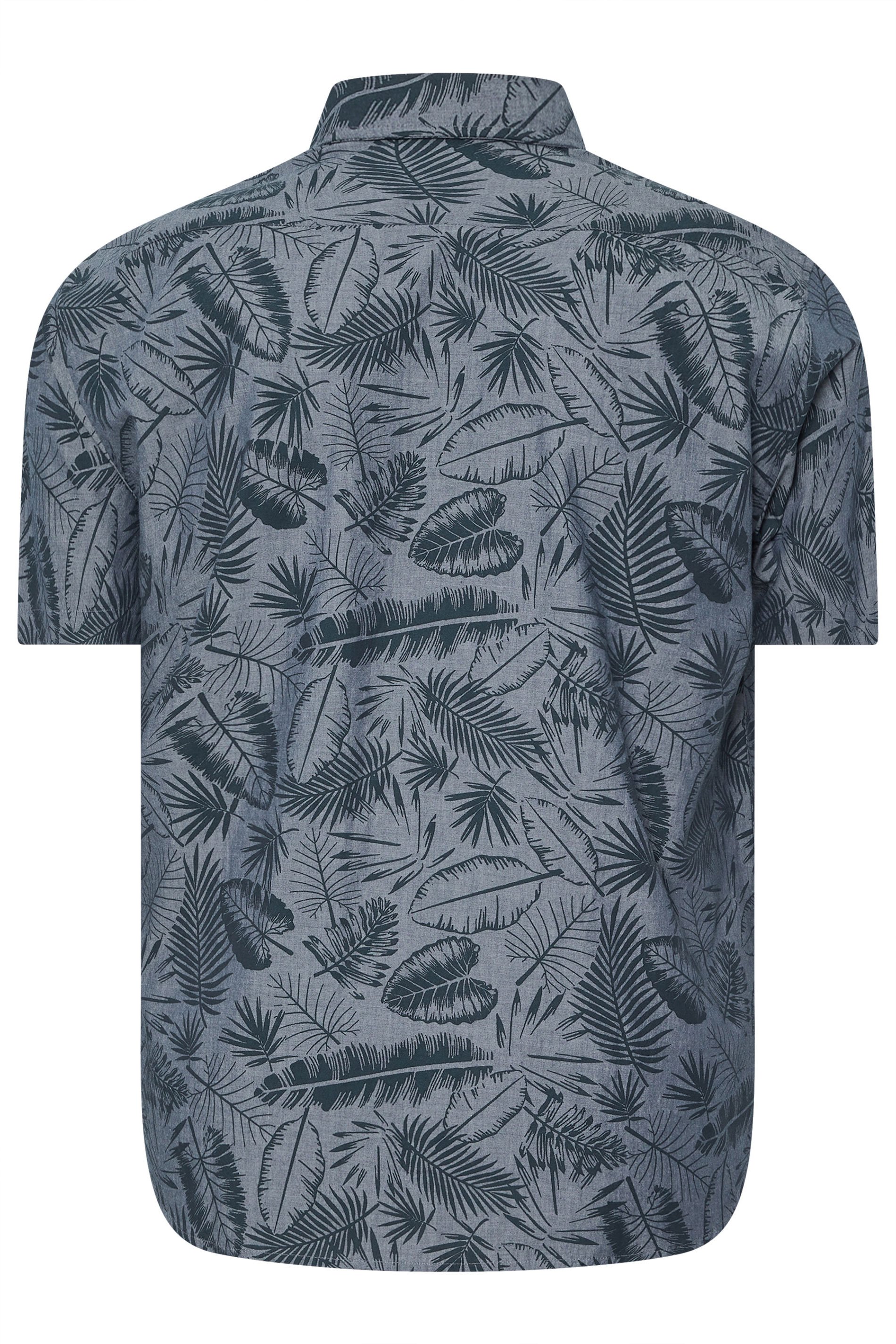 BadRhino Big & Tall Blue Chambray Leaf Shirt | BadRhino 8