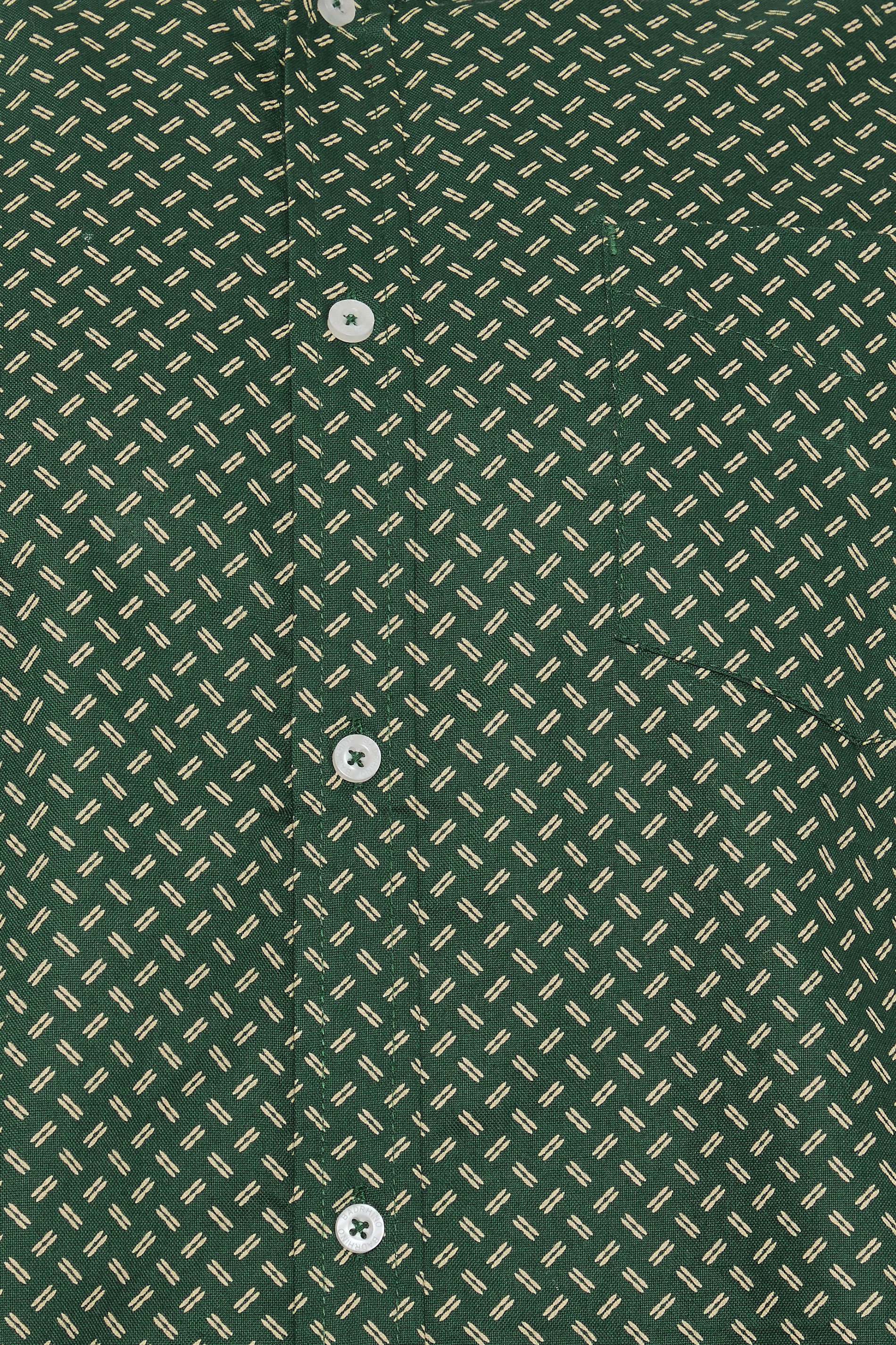 BadRhino Big & Tall Green Geometric Print Party Shirt | BadRhino 3