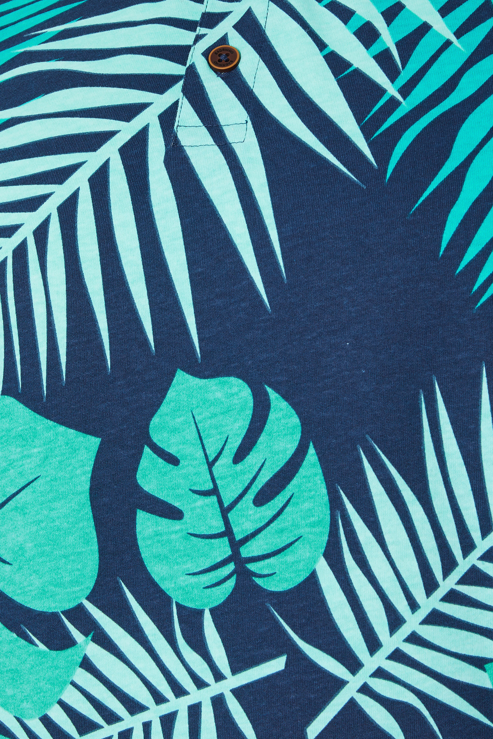 BadRhino Big & Tall Navy Blue Leaf Print Polo Shirt | BadRhino 6