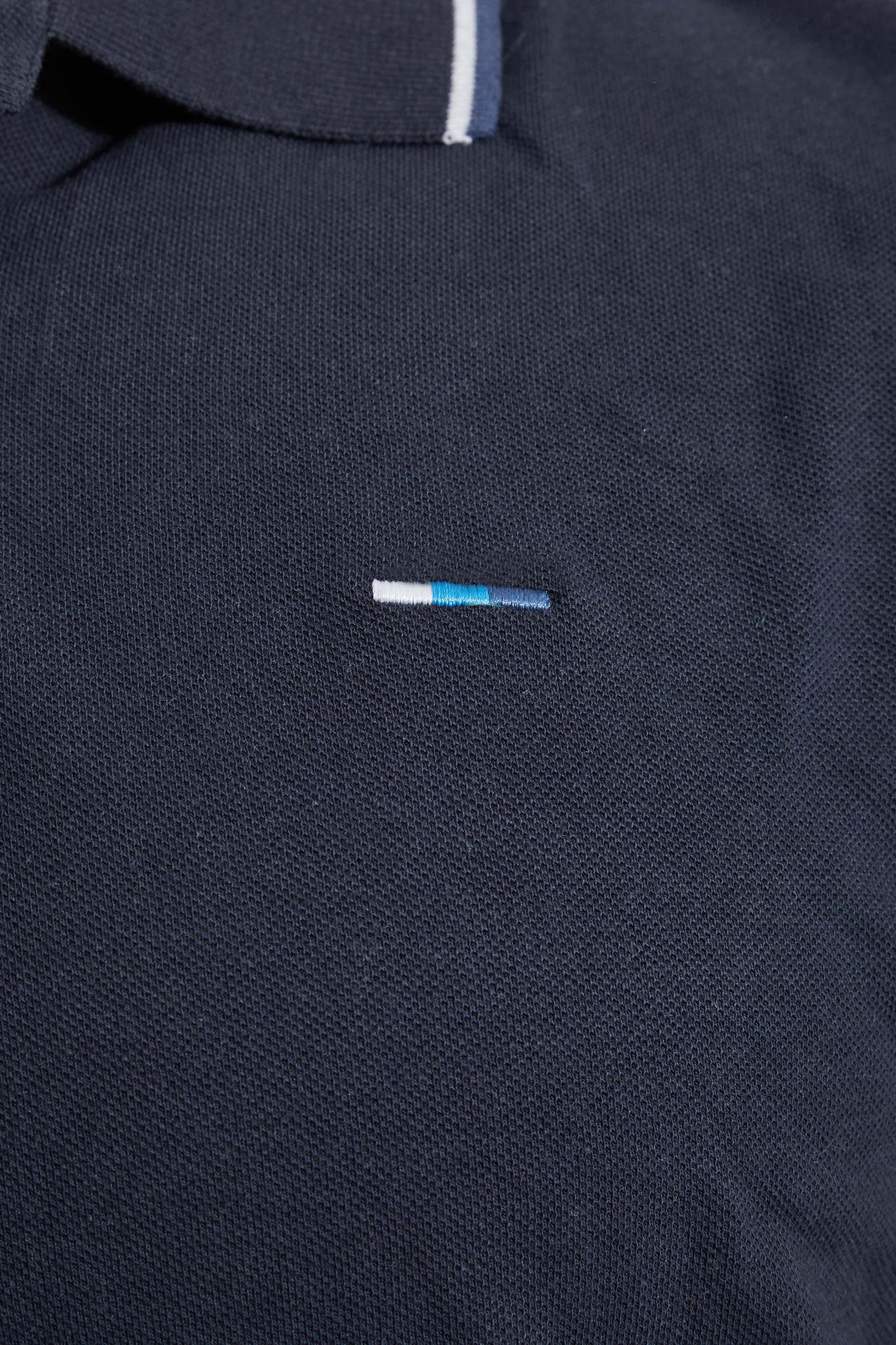 BadRhino Navy Blue 3 Pack Essential Tipped Polo Shirts | BadRhino 5
