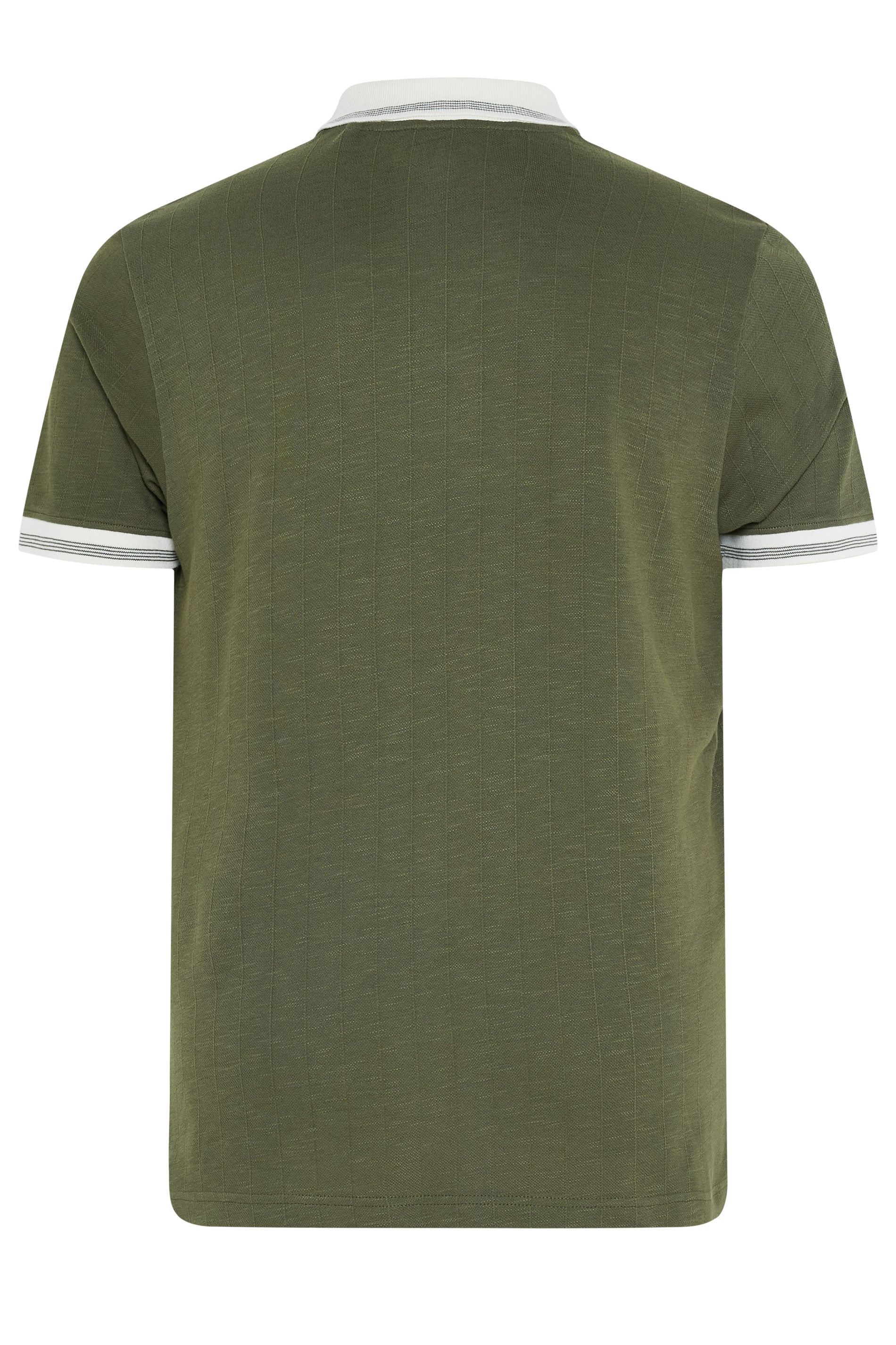 BadRhino Big & Tall Khaki Green Mini Check Polo Shirt BadRhino 6