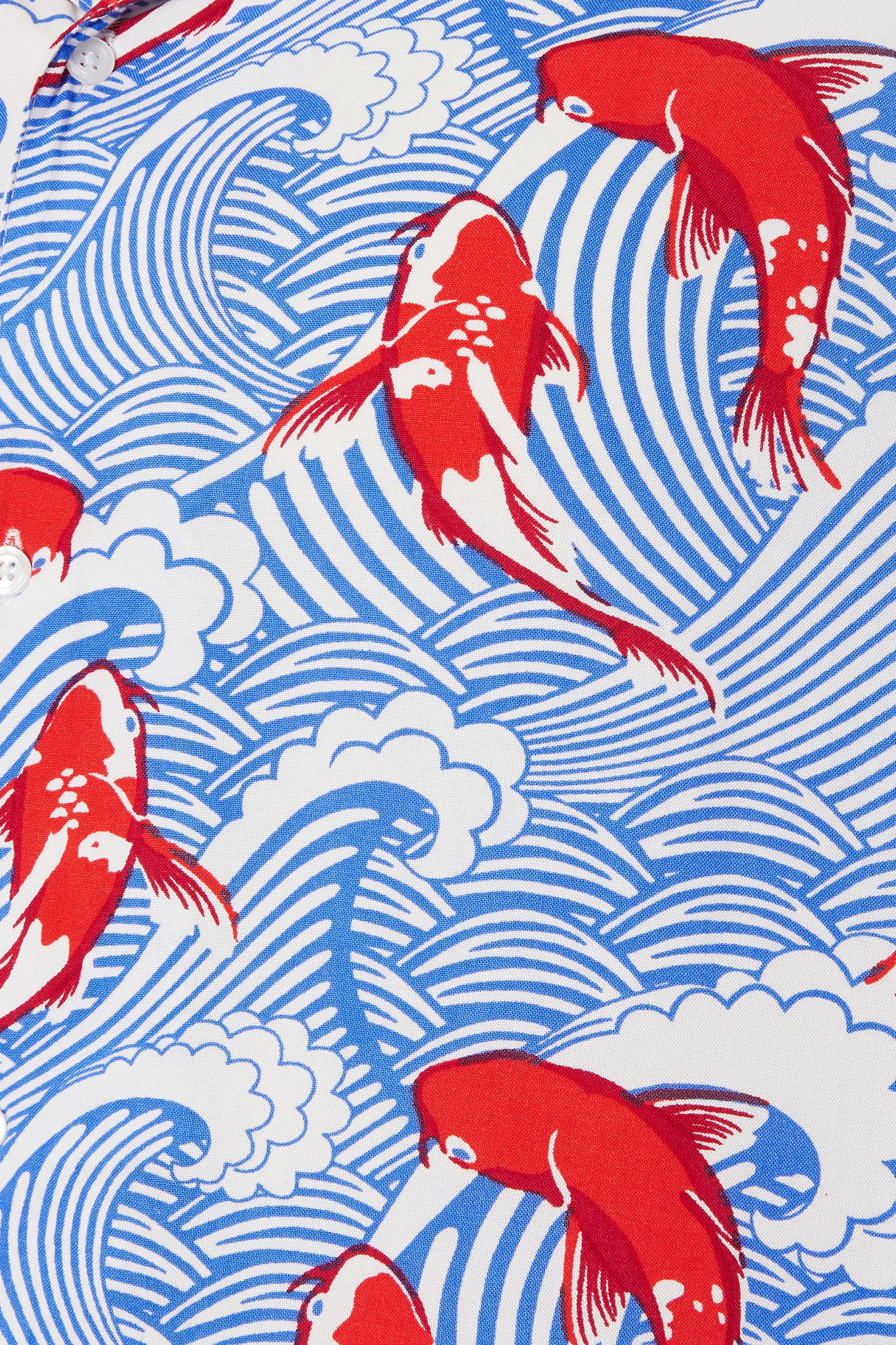BadRhino Big & Tall Blue Koi Fish Print Shirt | BadRhino 8